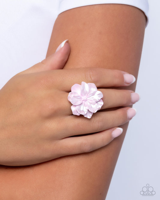 Floral Flex - Pink Flower Paparazzi Ring