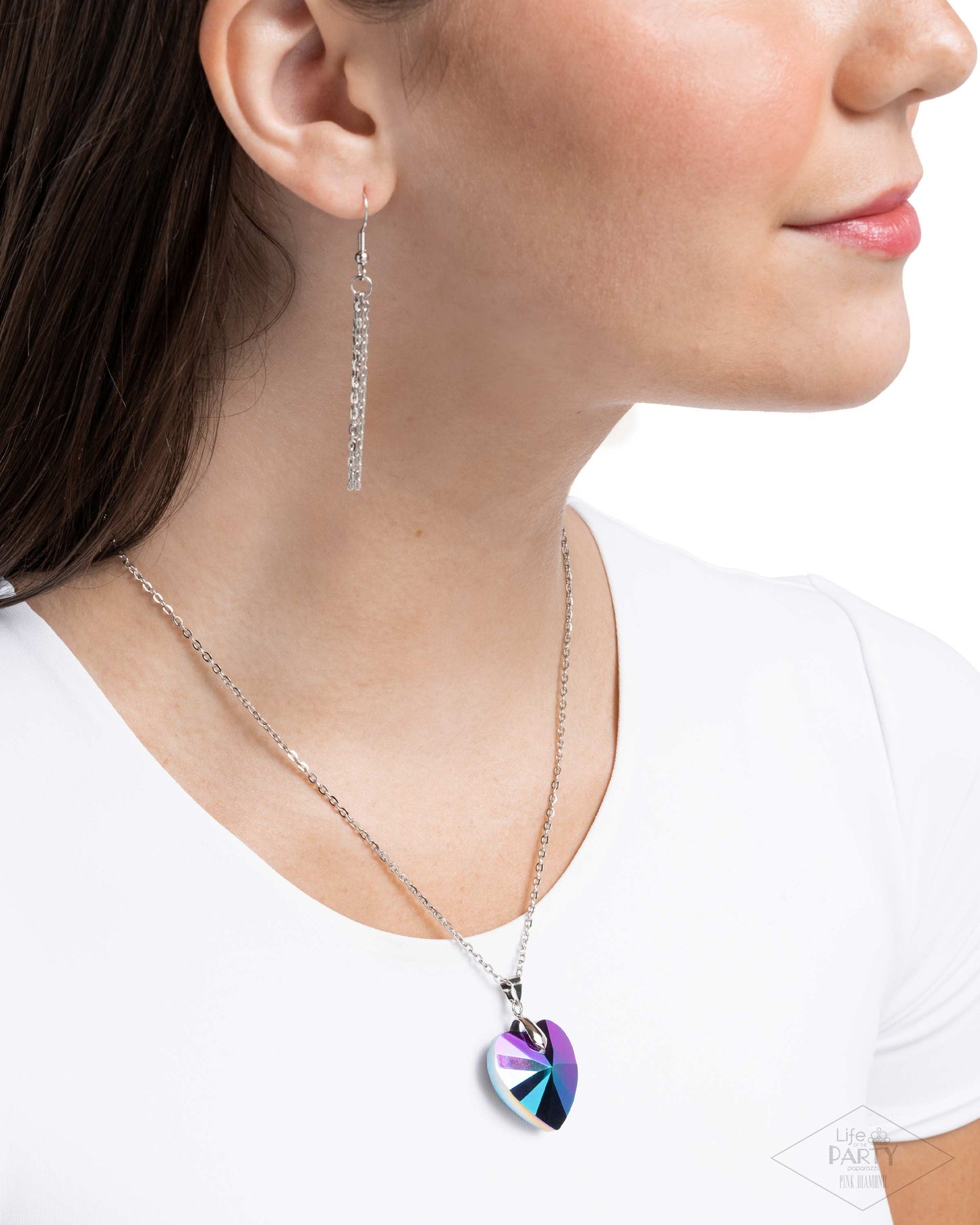 Love Hurts - Multicolored Heart Gem Pendant Paparazzi Necklace & matching earrings