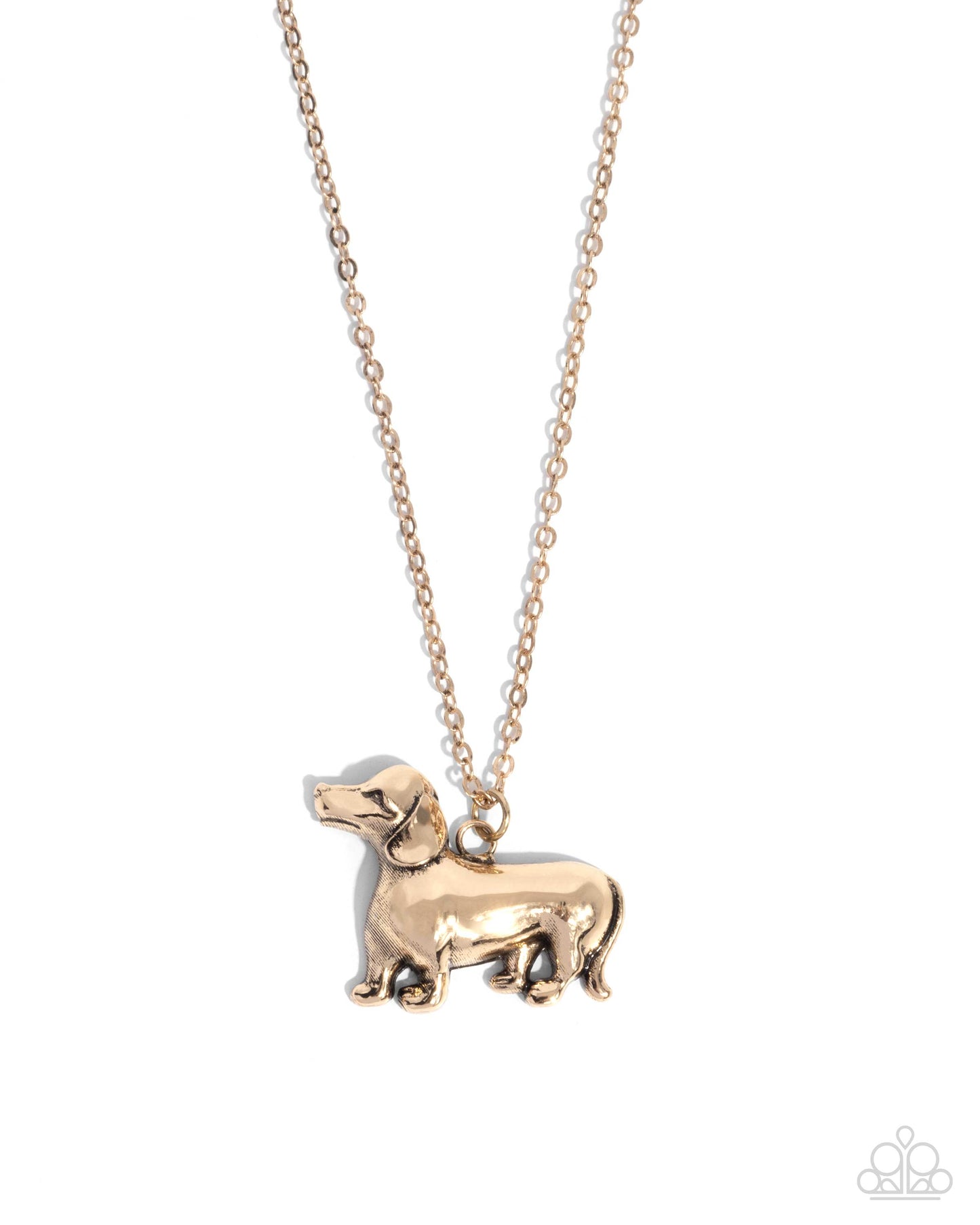 Darling Dachshund - Gold Dachshund Pendant Paparazzi Necklace & matching earrings