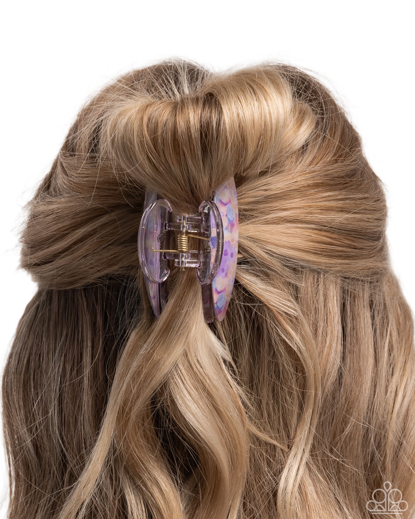 Pastel Pattern - Multicolored Watercolor-Inspired Floral Pattern Paparazzi Hair Clip