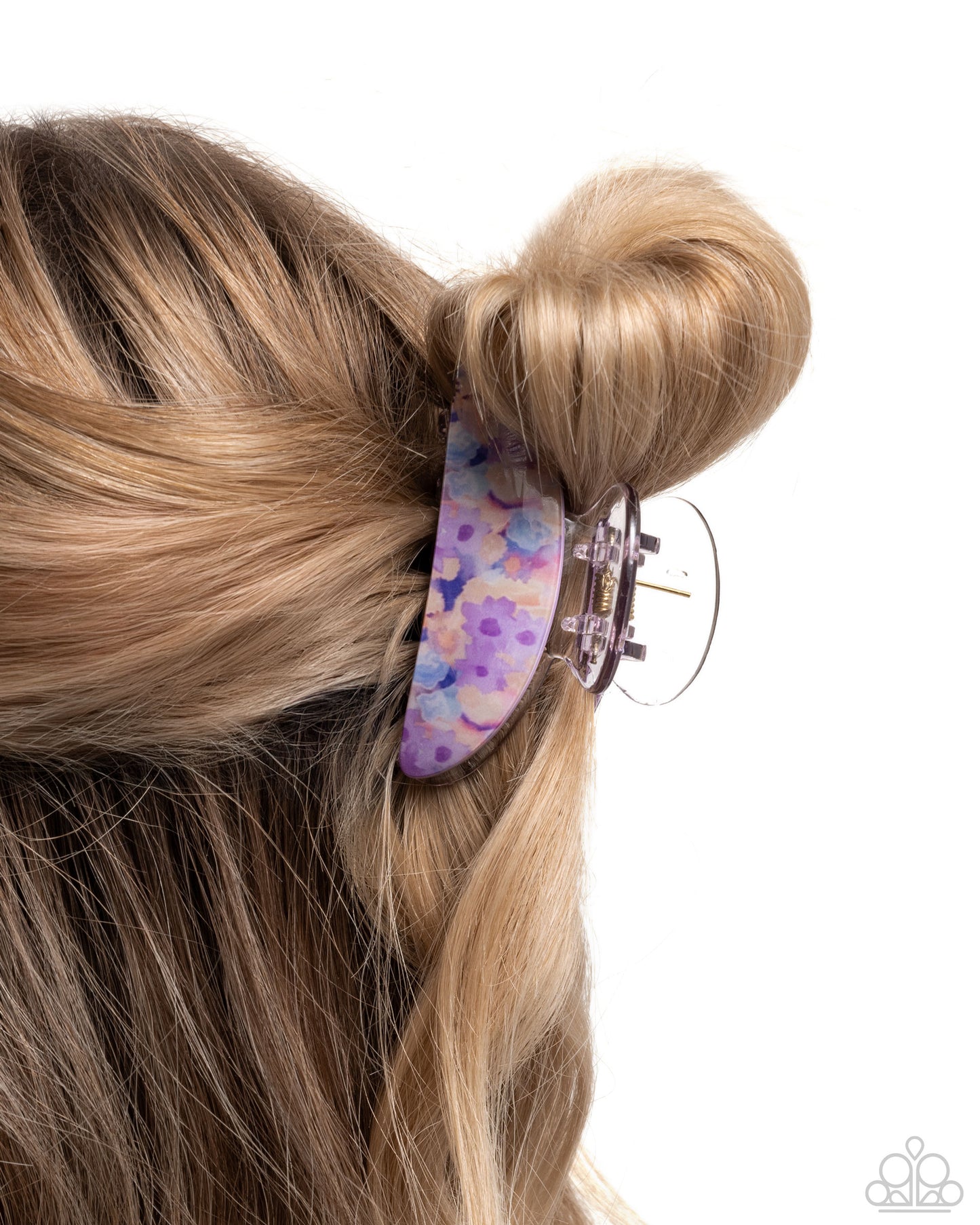 Pastel Pattern - Multicolored Watercolor-Inspired Floral Pattern Paparazzi Hair Clip