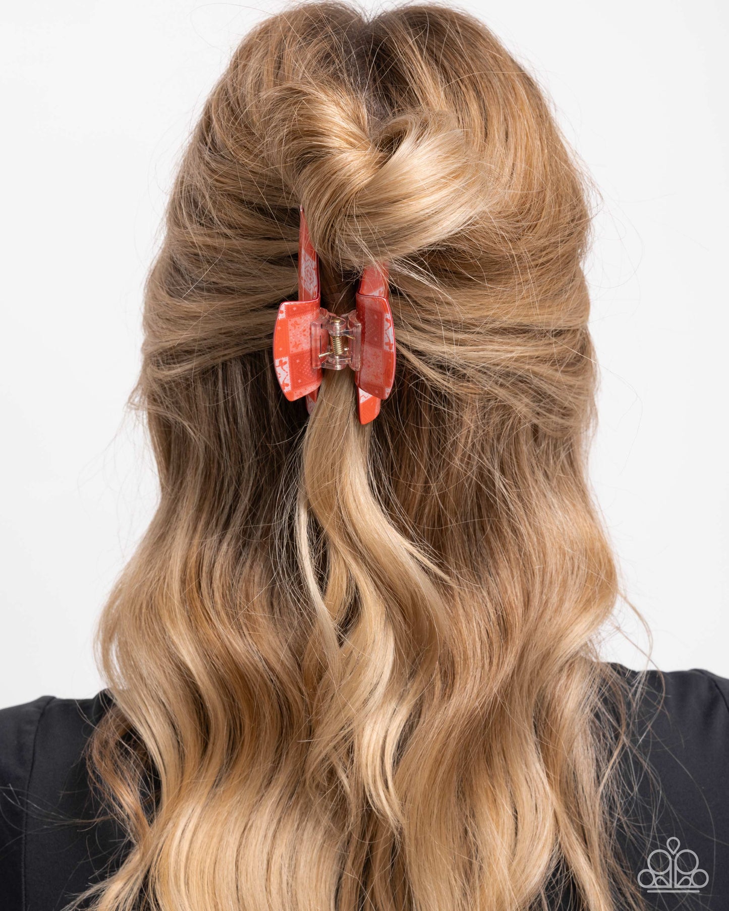 Patchwork Promise - Red Patchwork-Inspired Pattern Paparazzi Hair Claw Clip