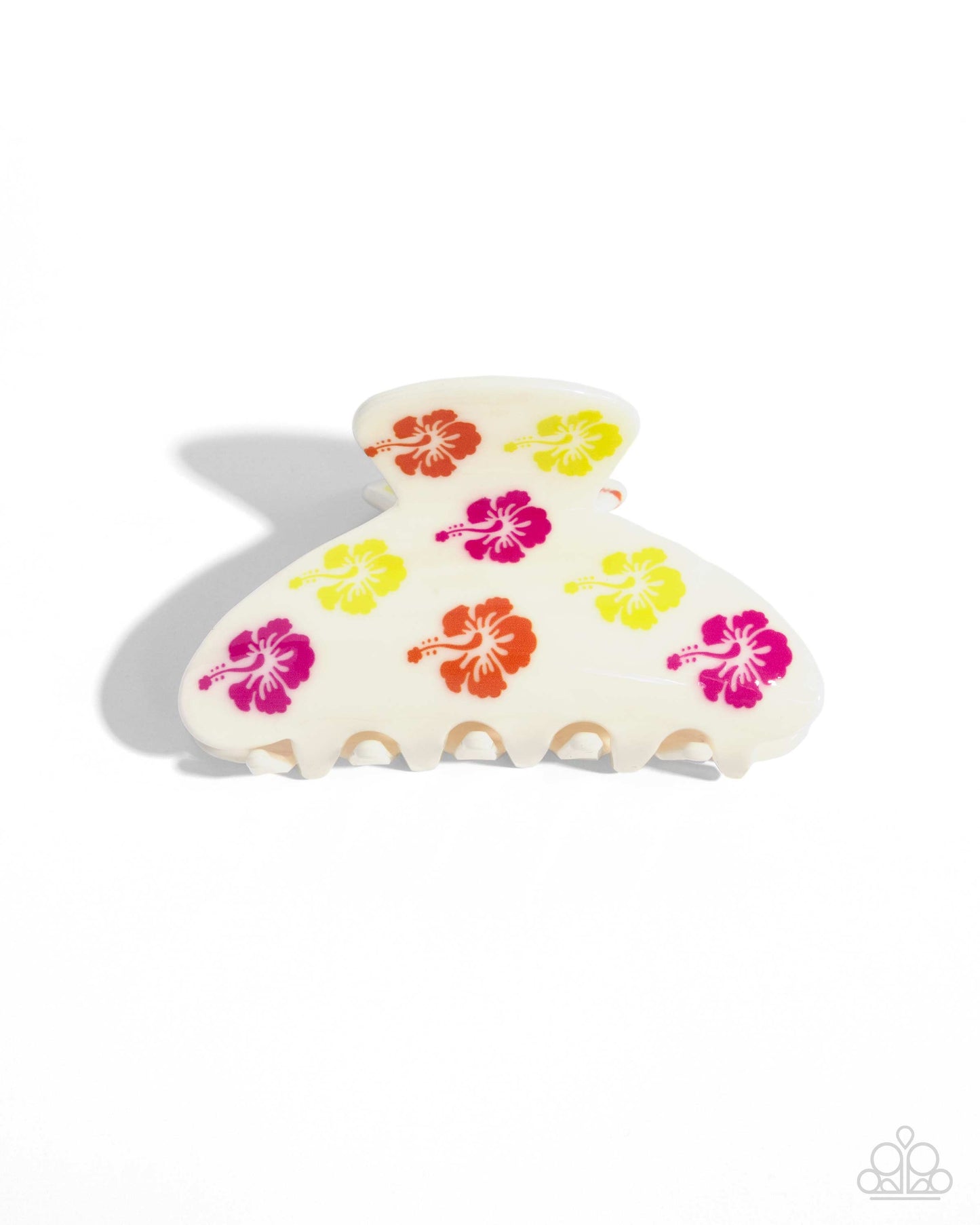 Hawaiian Harmony - White Claw Clip/Hawaiian-Inspired Floral Print Paparazzi Hair Clip