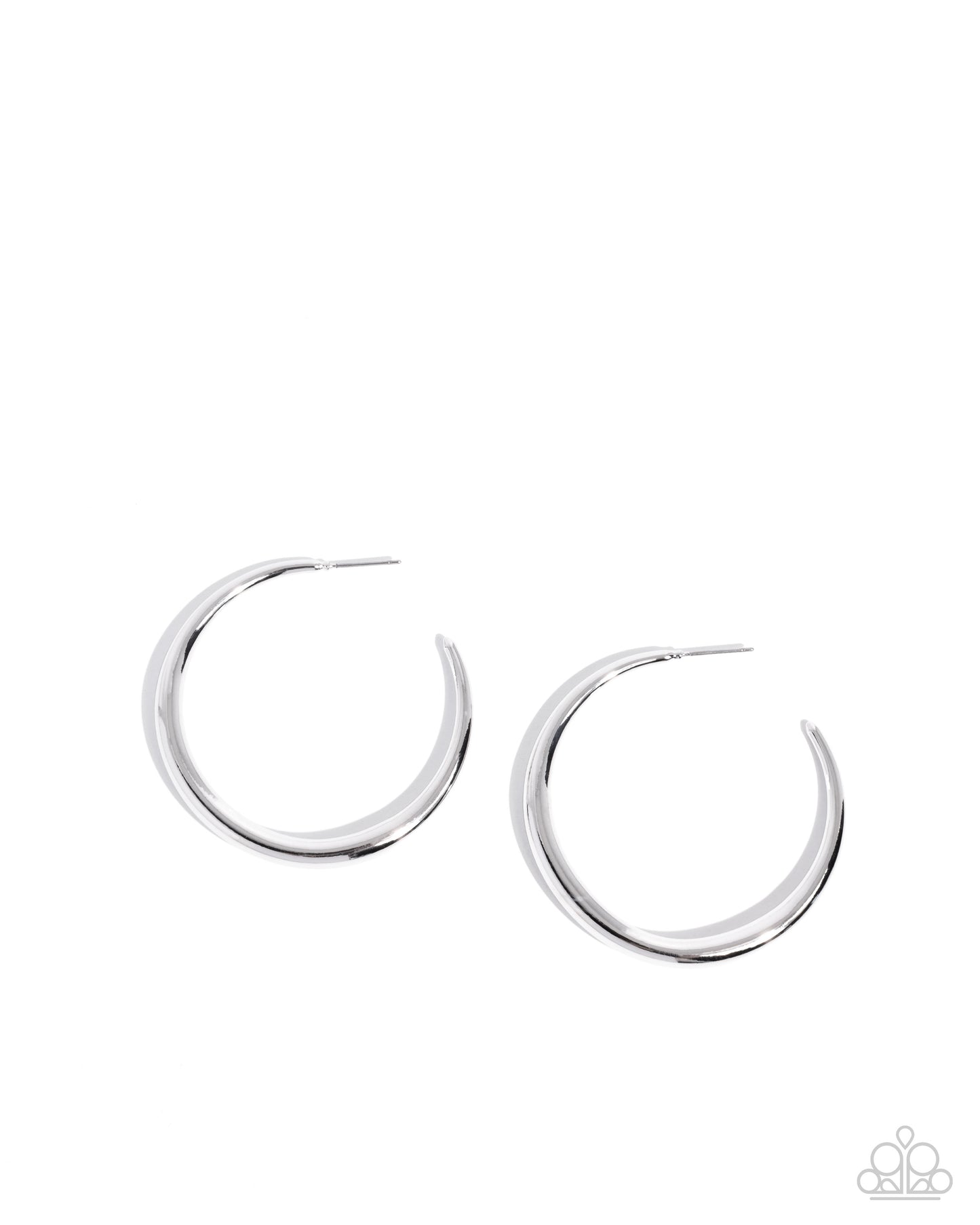 Sleek Selvage - Silver Hoop Paparazzi Earrings