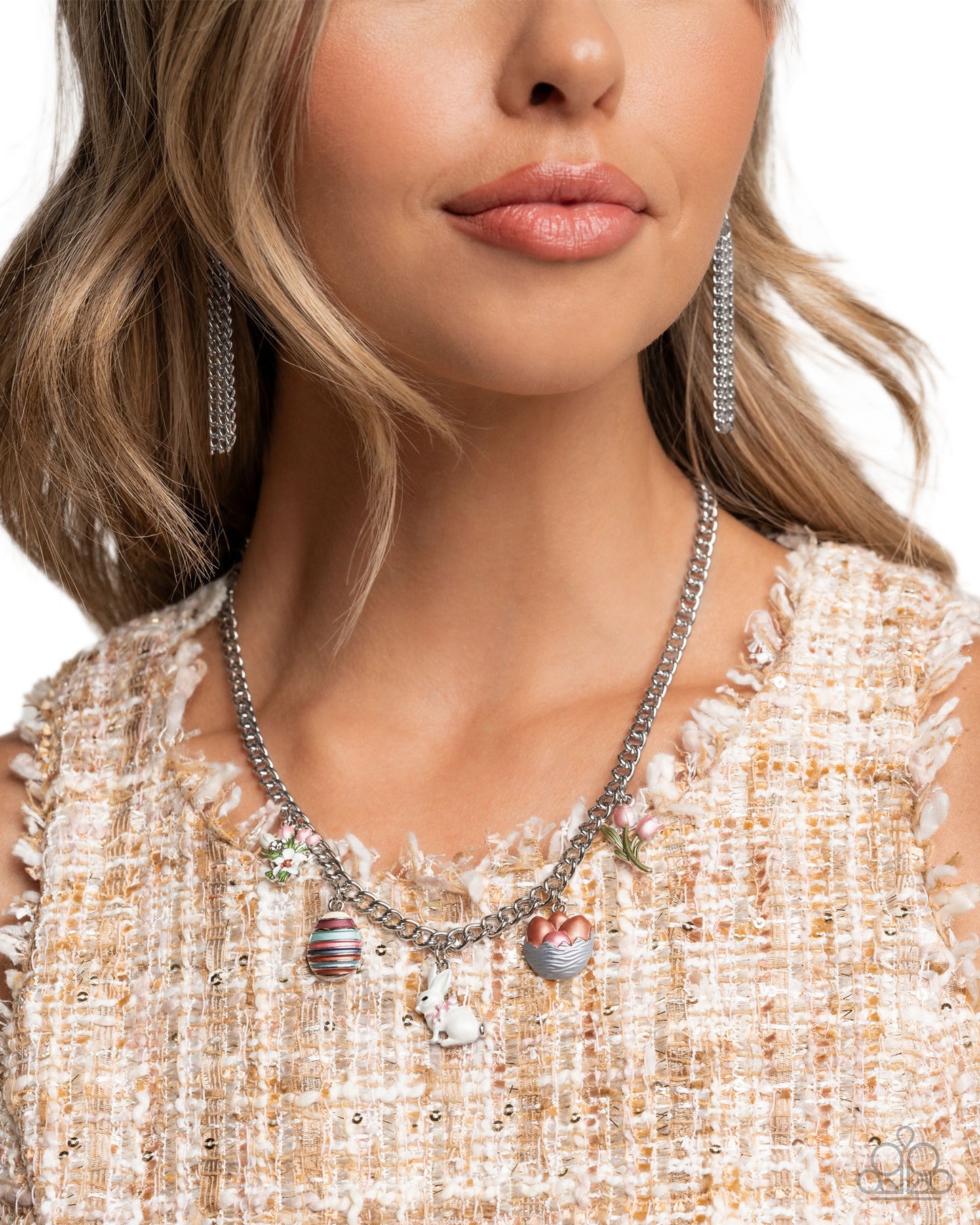 Easter Complete Look - Multicolored Easter-Inspired Charm Paparazzi Necklace, Bracelet, & matching earrings