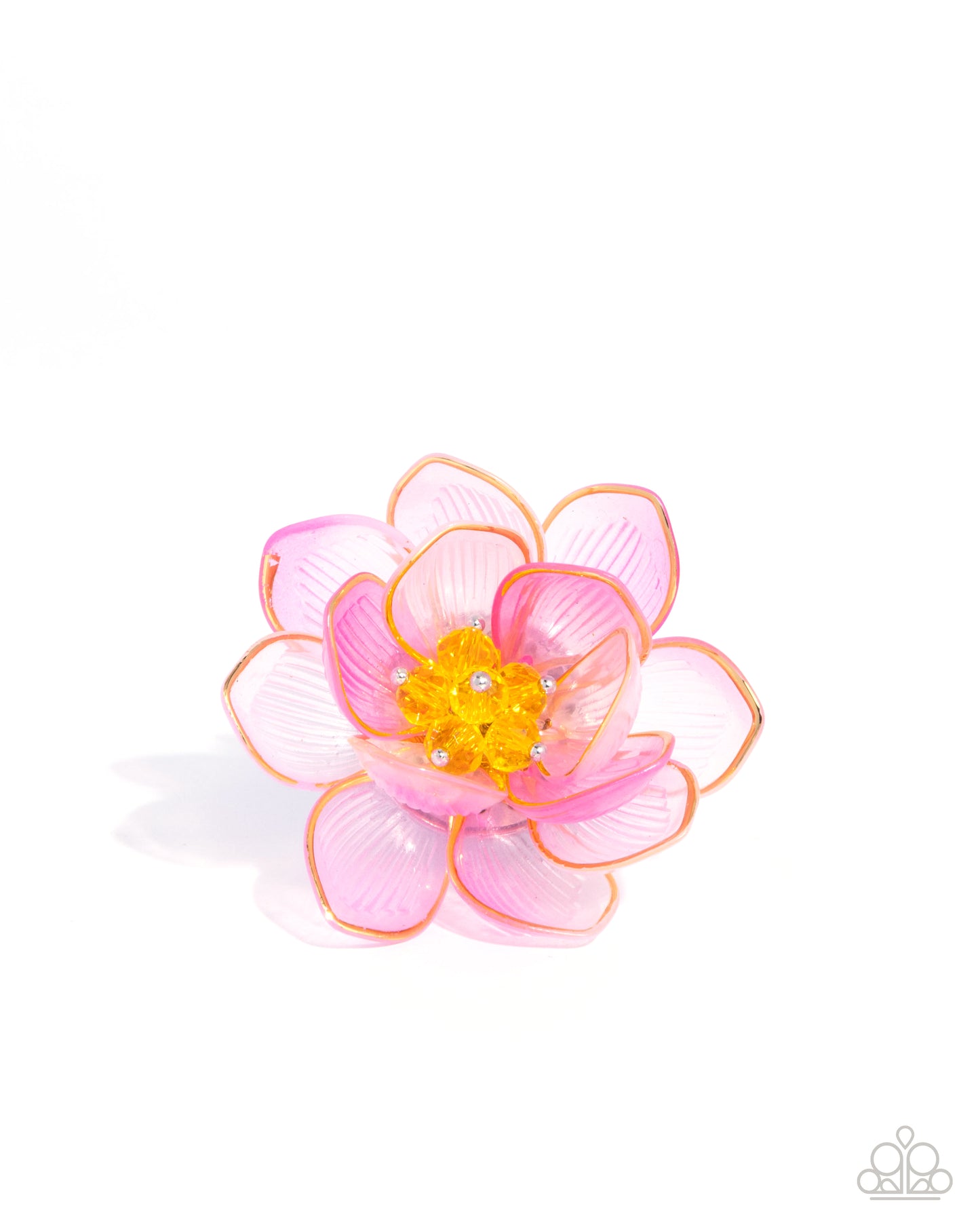 Blatant Bloom - Pink/Gold 3-D Flower Paparazzi Ring