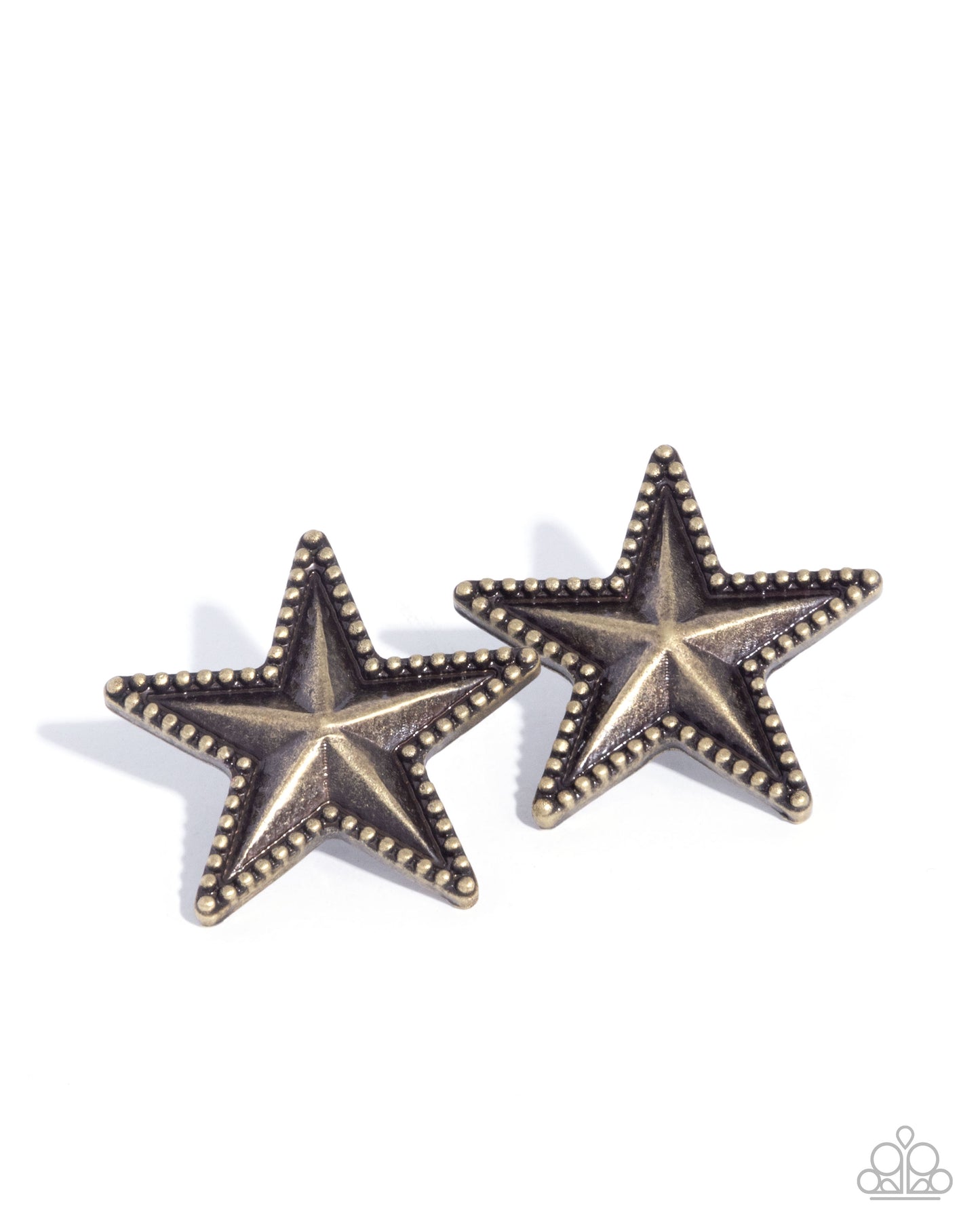 Staunch Studs - Brass Antiqued Star Paparazzi Post Earrings