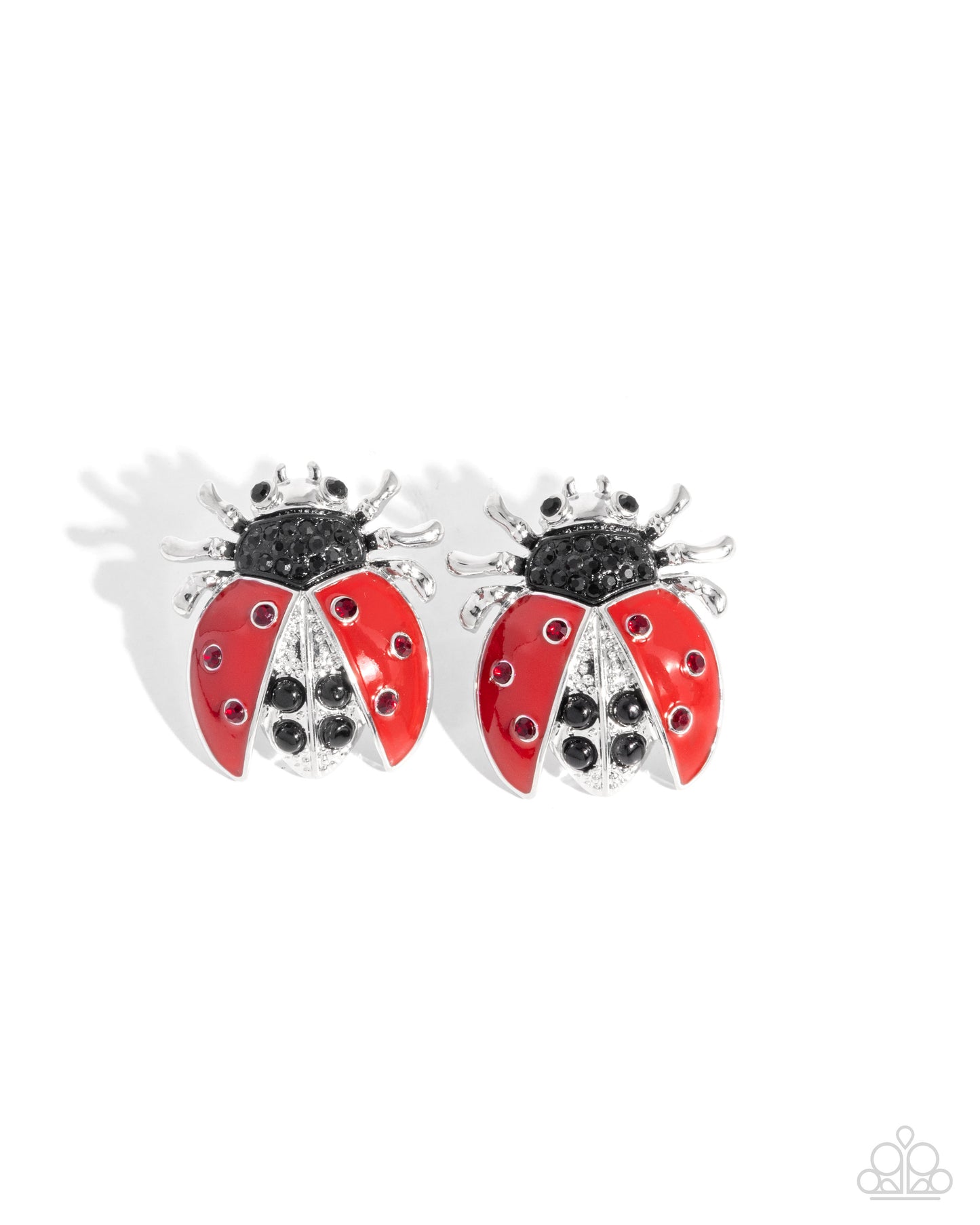 Lavish Ladybug - Red, Black, & Silver Ladybug Paparazzi Post Earrings