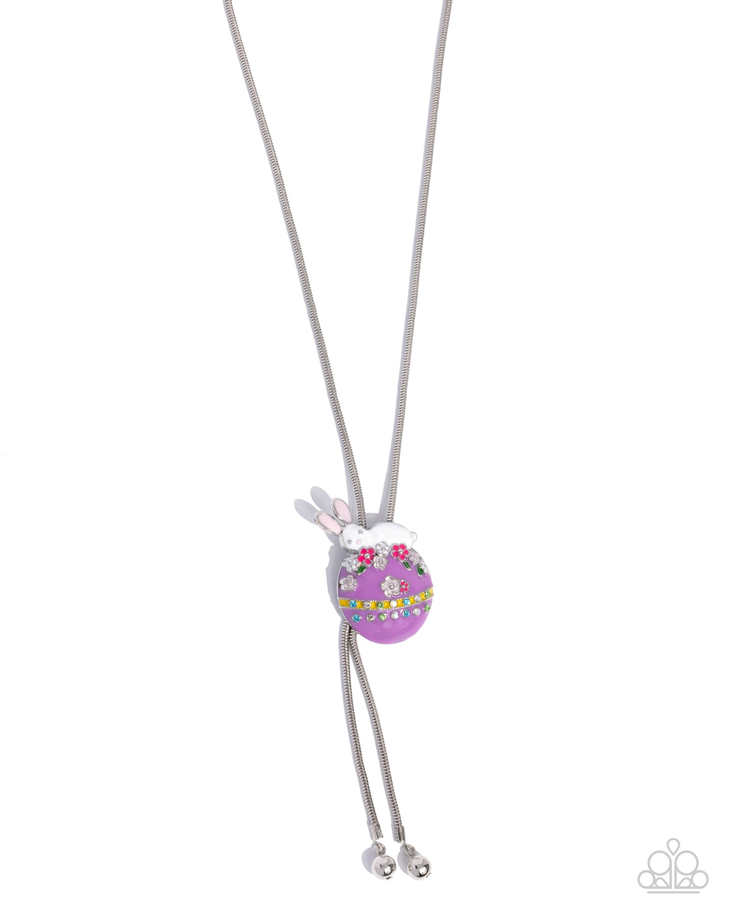 Elated Easter - Multicolored Easter Egg/White Rabbit Pendant Paparazzi Necklace & matching earrings