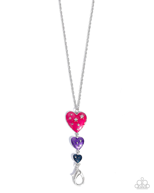 Treasured Tiers - Multicolored Heart Pendants Paparazzi LANYARD Necklace & matching earrings