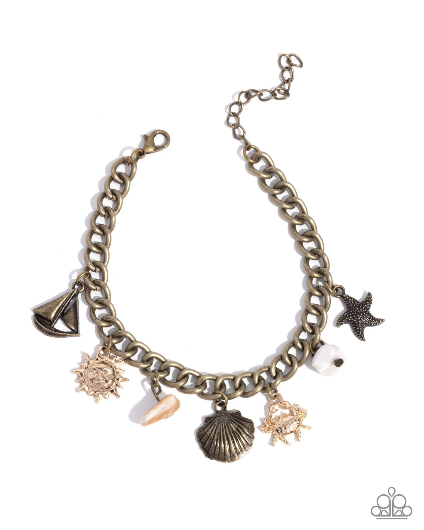 Sleek Sailing - Brass Nautical-Inspired Charms Paparazzi Bracelet