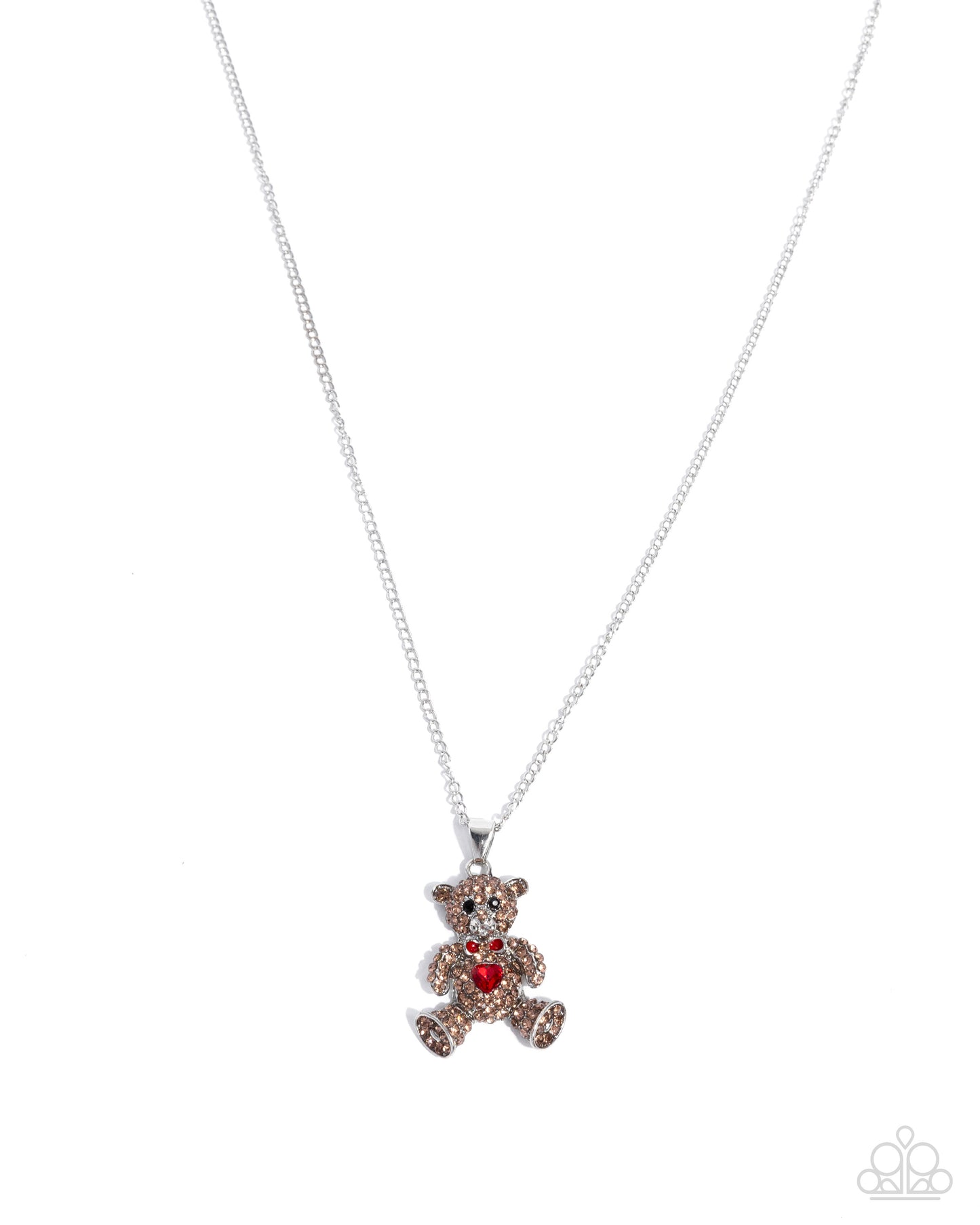 Twinkling Teddy - Multicolored Rhinestone Encrusted Bear Pendant Paparazzi Necklace & matching earrings