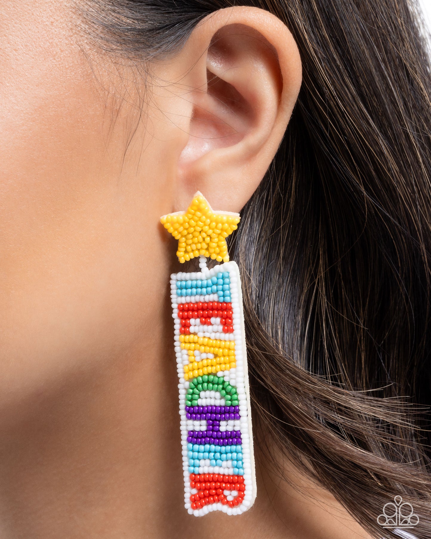 Teacher in Training - Multicolored Seed Bead "Teacher" Paparazzi Earrings