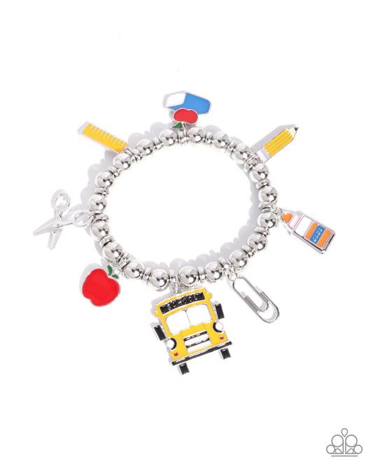 Schoolyard Statement - Multicolored School Themed Charms Paparazzi Stretch Bracelet