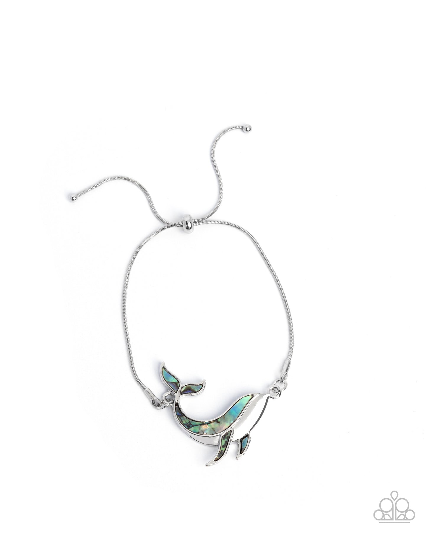 Whimsical Whale - Blue Abalone Shell Detail Whale Paparazzi Urban Bracelet
