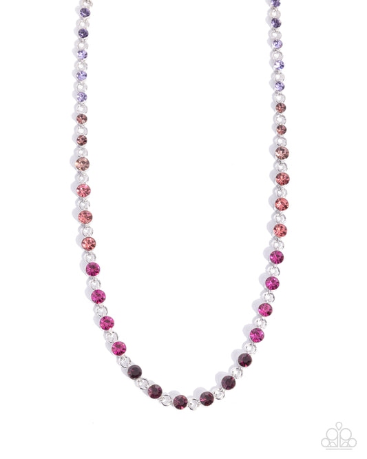 Mesmerizing Model - Purple Multicolored Rhinestone Paparazzi Necklace & matching earrings