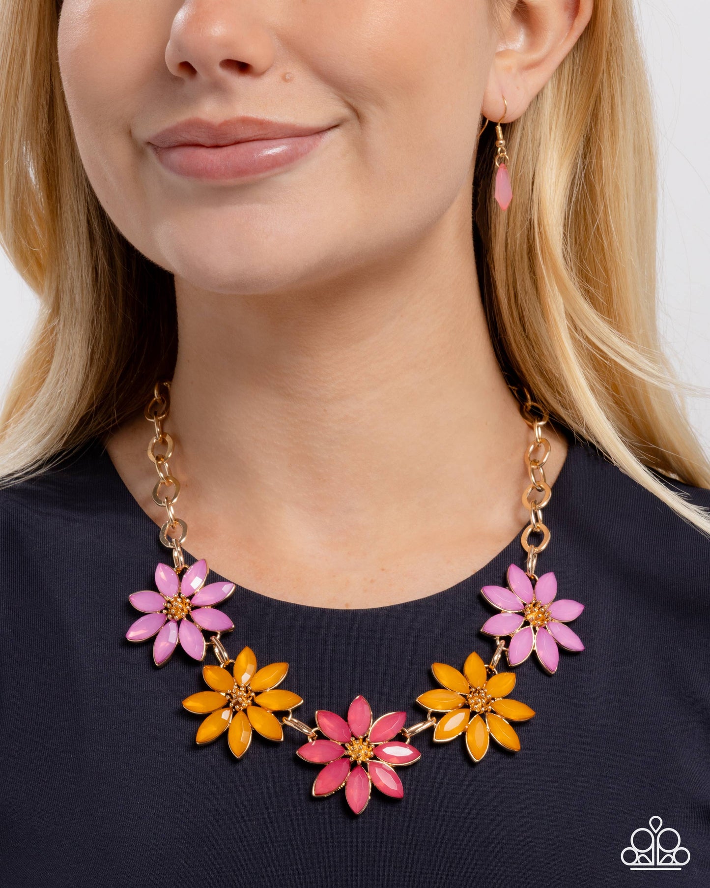 First Date Flowers - Multicolor Beaded Flowers Paparazzi Necklace & matching earrings