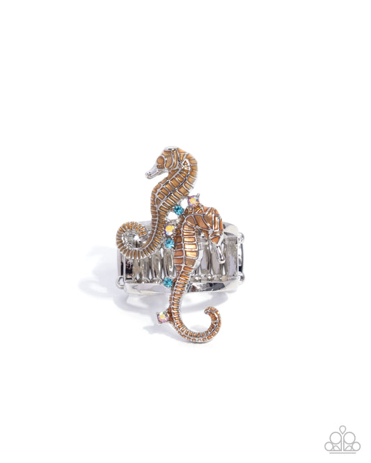 Seahorse Specialty - Orange/Silver Seahorse Paparazzi Ring