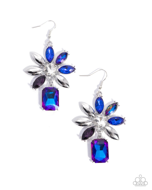 Meaningful Masterpiece - Blue & Purple UV Gem Paparazzi Earrings