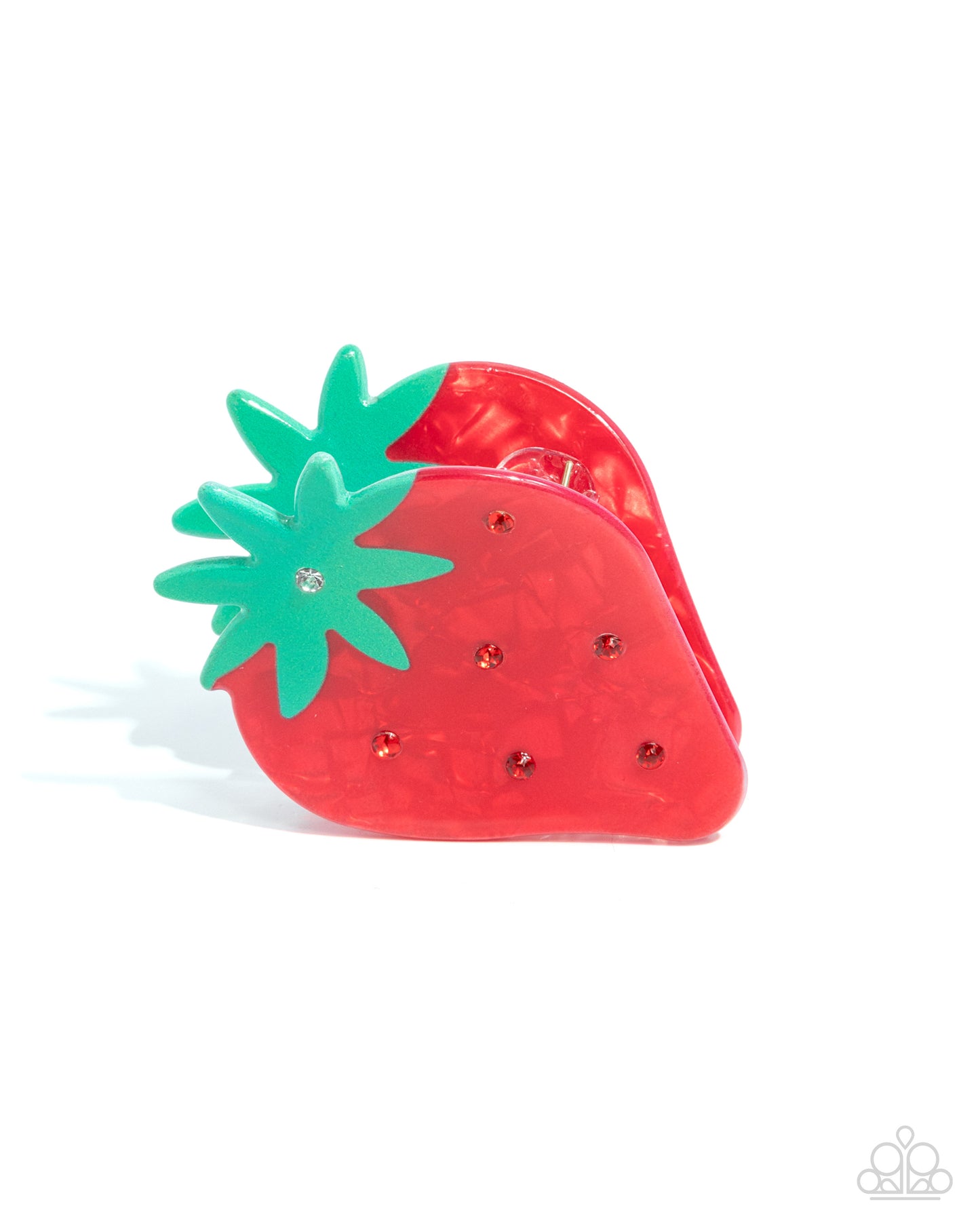 Strawberry Showcase - Red & Green Acrylic Strawberry Paparazzi Hair Claw Clip