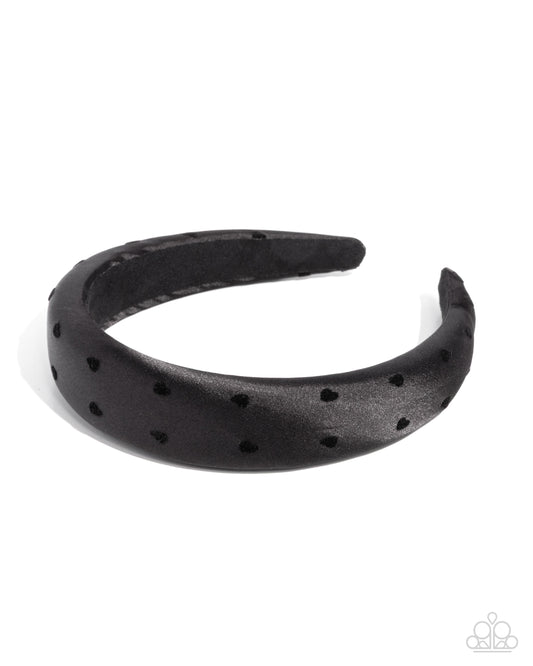Cute Chairwoman - Black Heart Polka Dot Paparazzi Headband
