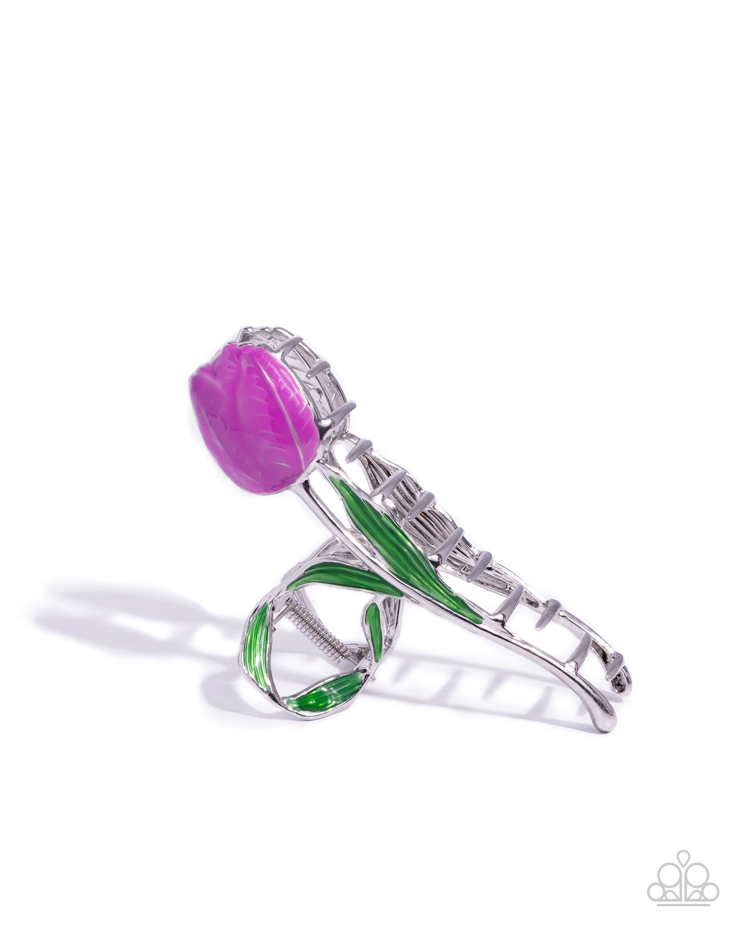 Floriculture Fever - Purple & Green Painted Tulip Paparazzi Hair Claw Clip