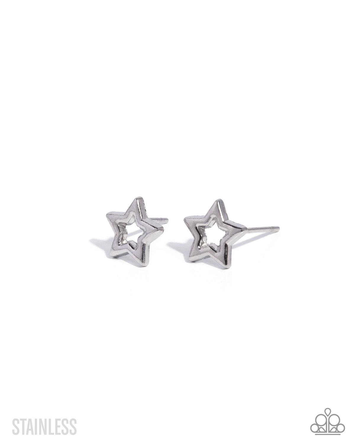 Stellar Solo - Silver Stainless Steel Stars Paparazzi Post Earrings