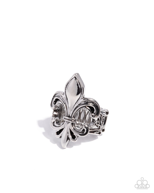 Fleur de Lis - Silver Fleur-De-Lis Paparazzi Ring
