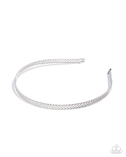 Braided Behavior - Silver Braided Paparazzi Headband