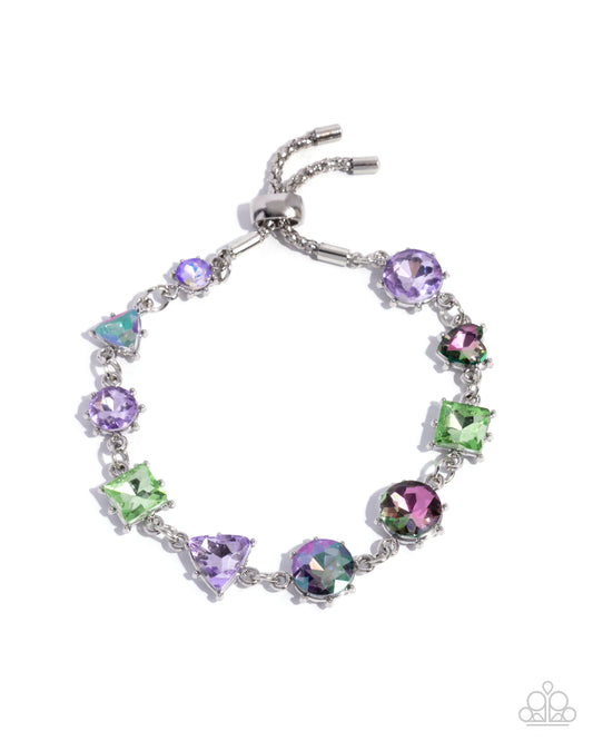 Royal Arrangement - Purple & Green UV Gem Paparazzi Urban Bracelet