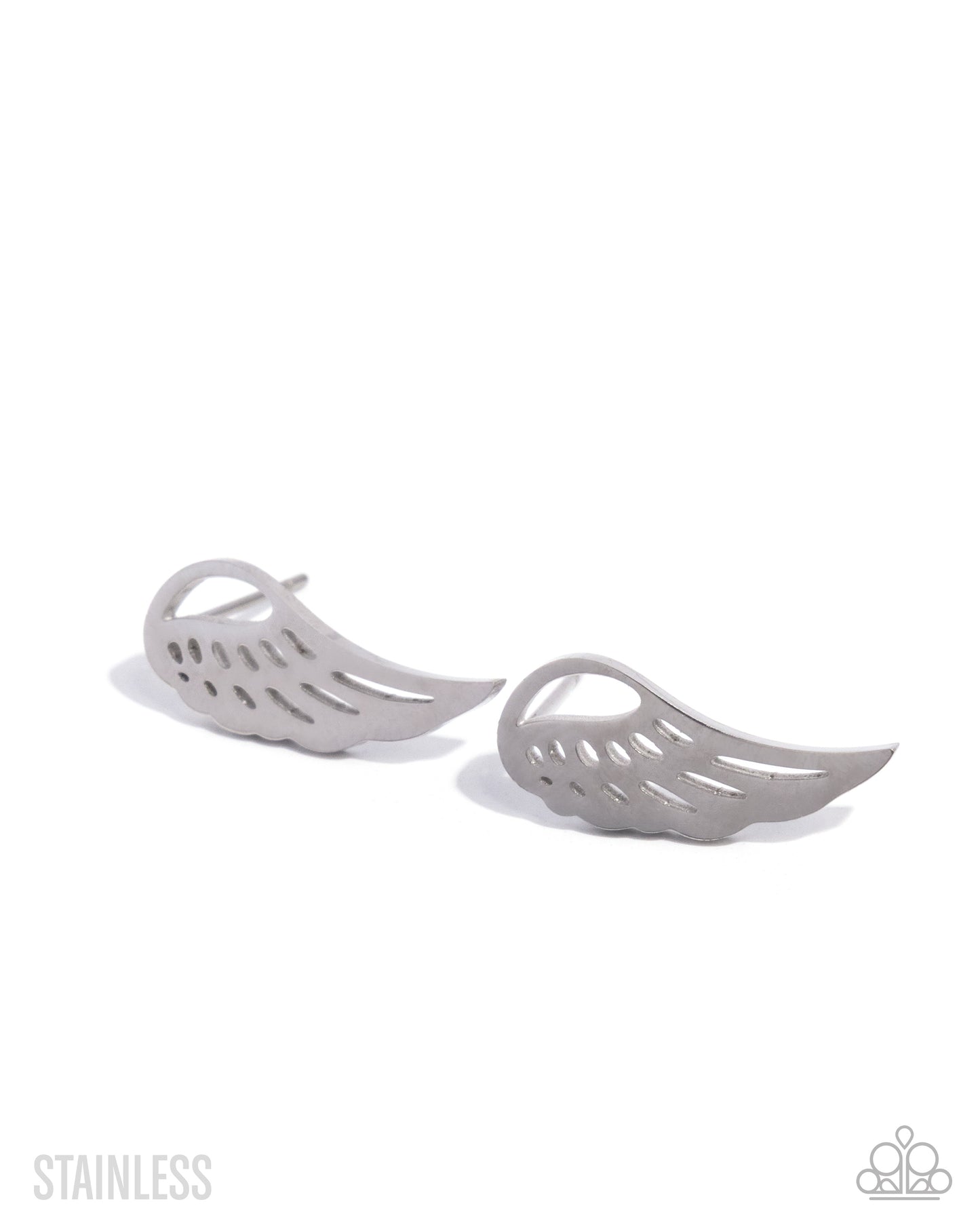 Angelic Advance - Silver Stainless Steel Angel Wing Paparazzi Earrings