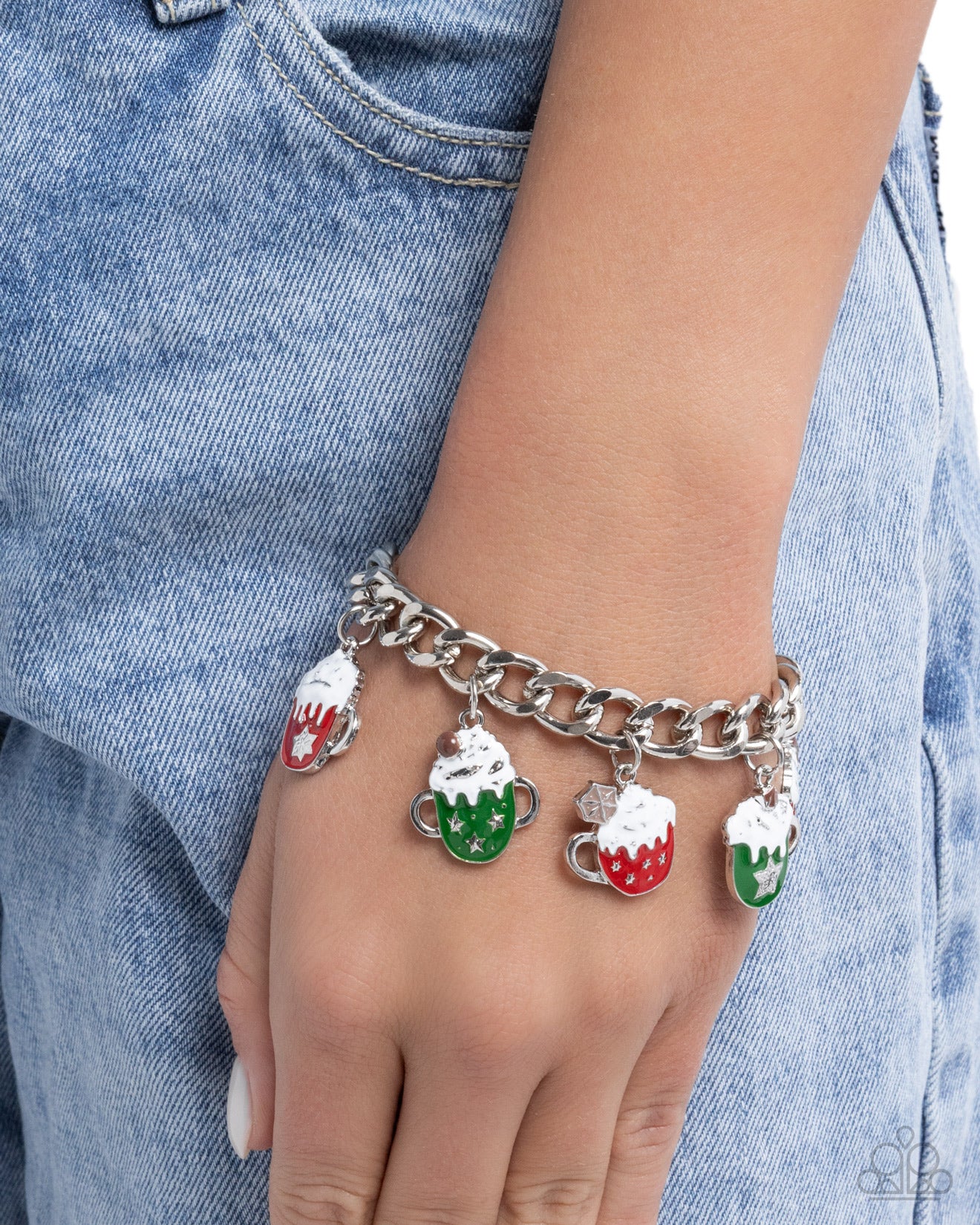 Cup of Christmas Cheer - Multicolored Hot Cocoa Mug Charms Paparazzi Bracelet