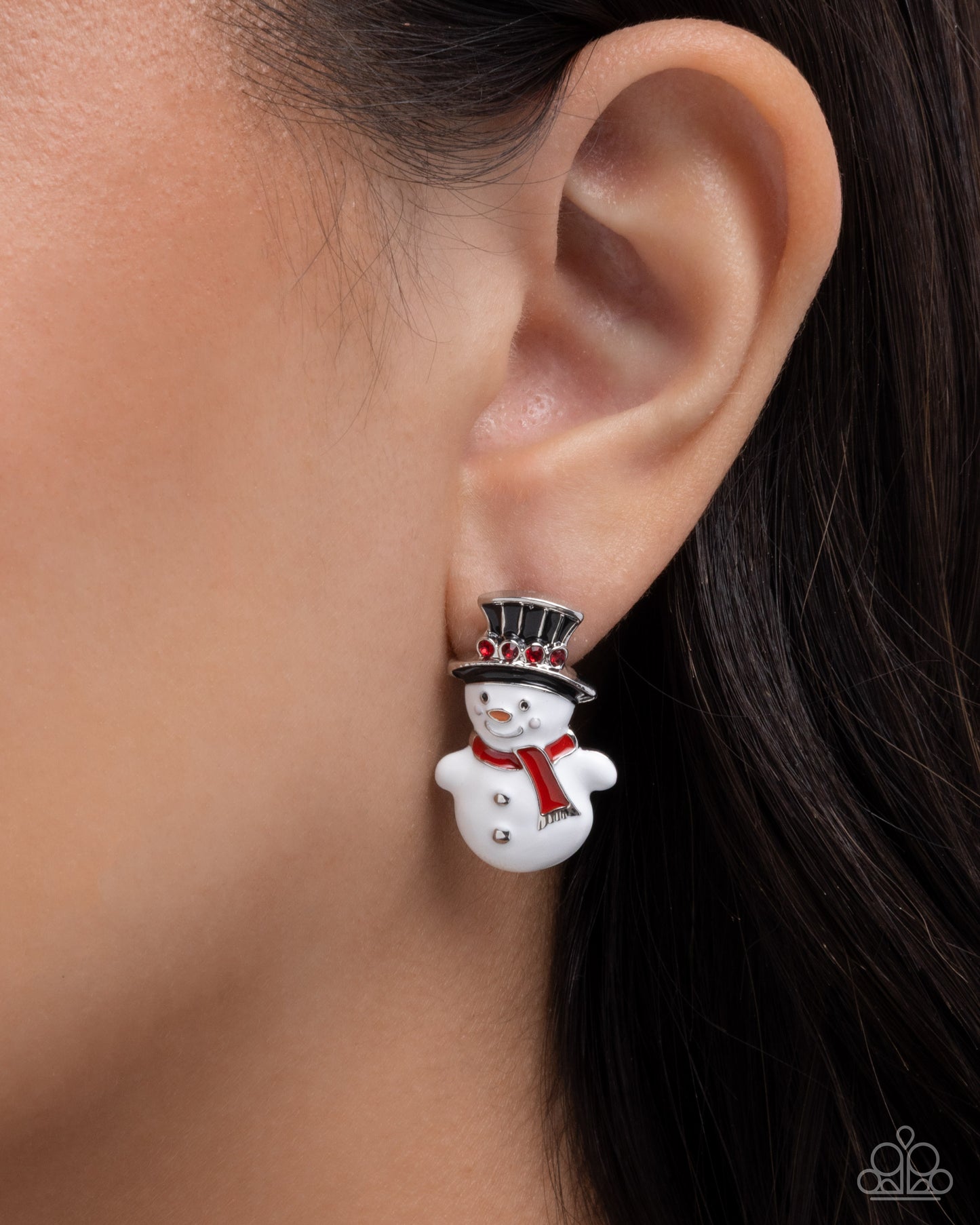 Frosty Flair - Multicolored Snowman Paparazzi Post Earrings