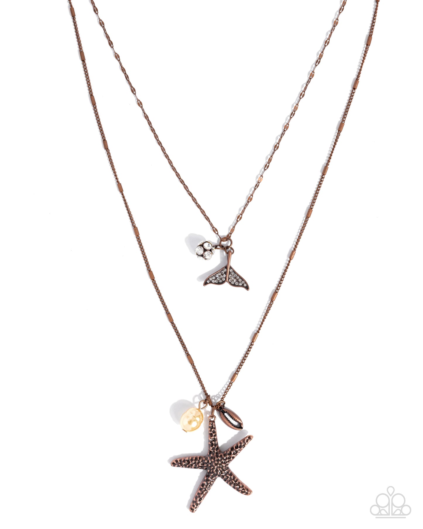 Coral Class - Copper Mermaid Tail/Copper Starfish Pendant Paparazzi Necklace & matching earrings