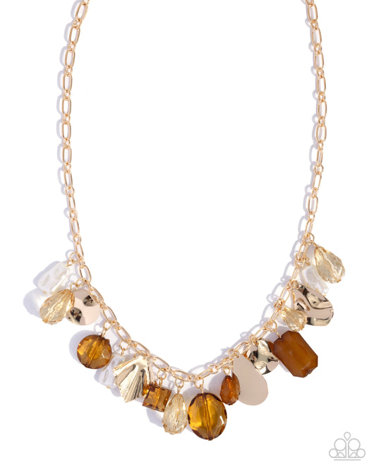 Eclectic Etude - Brown/Bronze Beads, White Pearls, Gold Accents Paparazzi Necklace & matching earrings