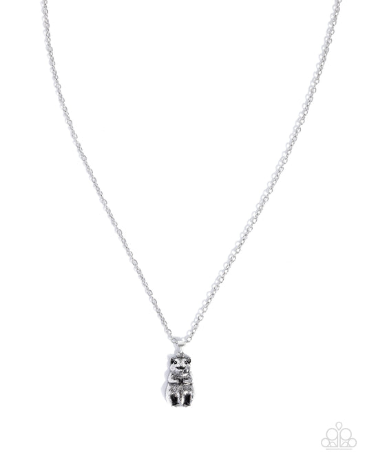 Australian Ambition - Silver Quokka-Inspired Pendant Paparazzi Necklace & matching earrings