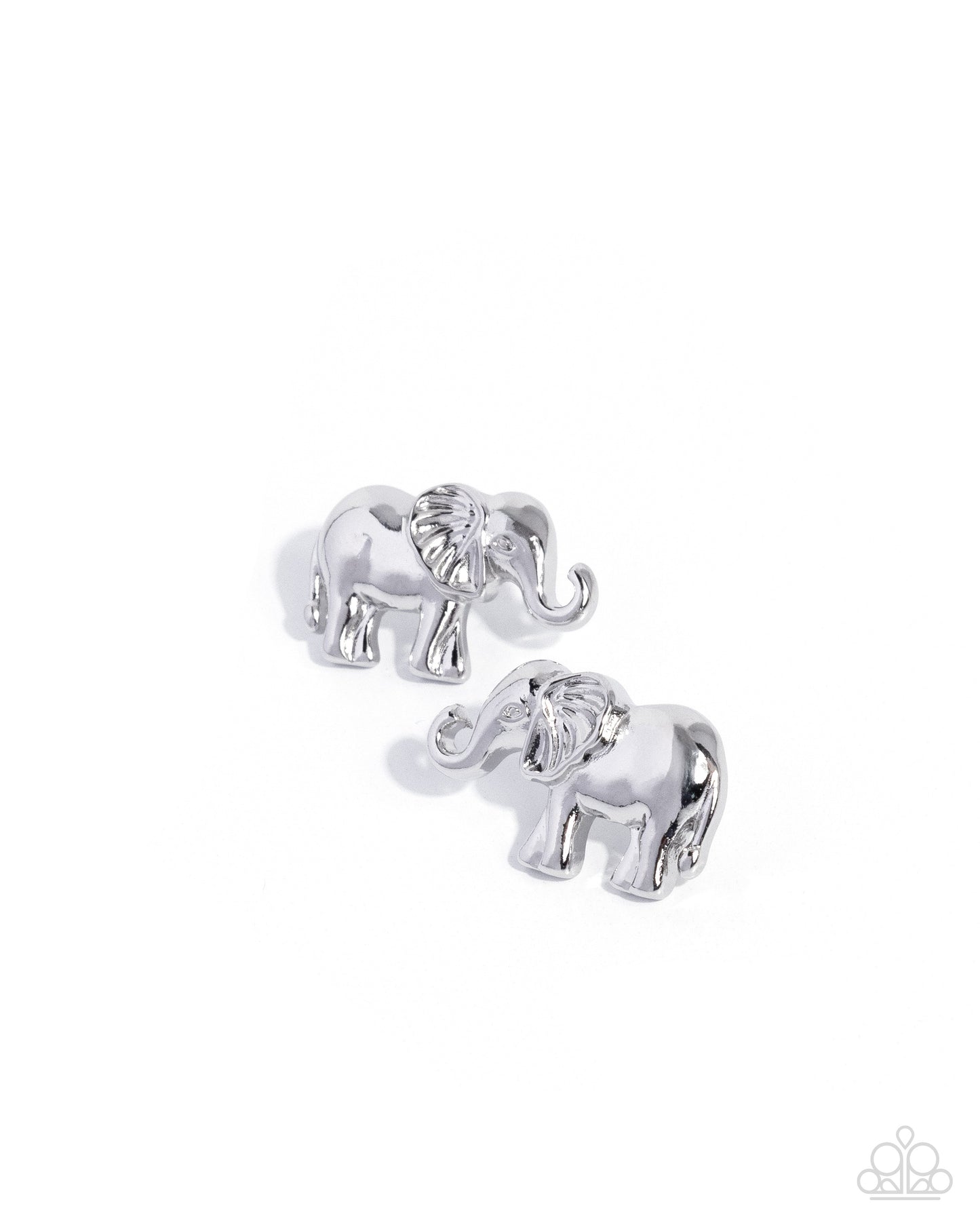 Elephant Eloquence - Silver Elephant Paparazzi Post Earrings
