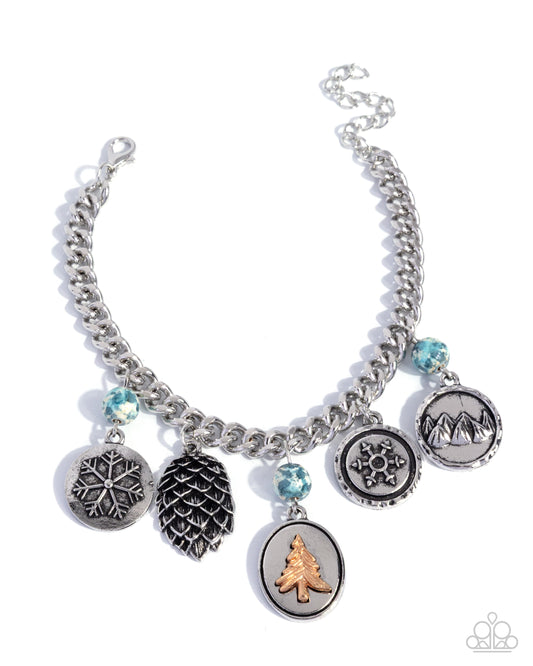 Wilderness Walk - Blue Stone Beads/Earthy Charms Paparazzi Charm Bracelet