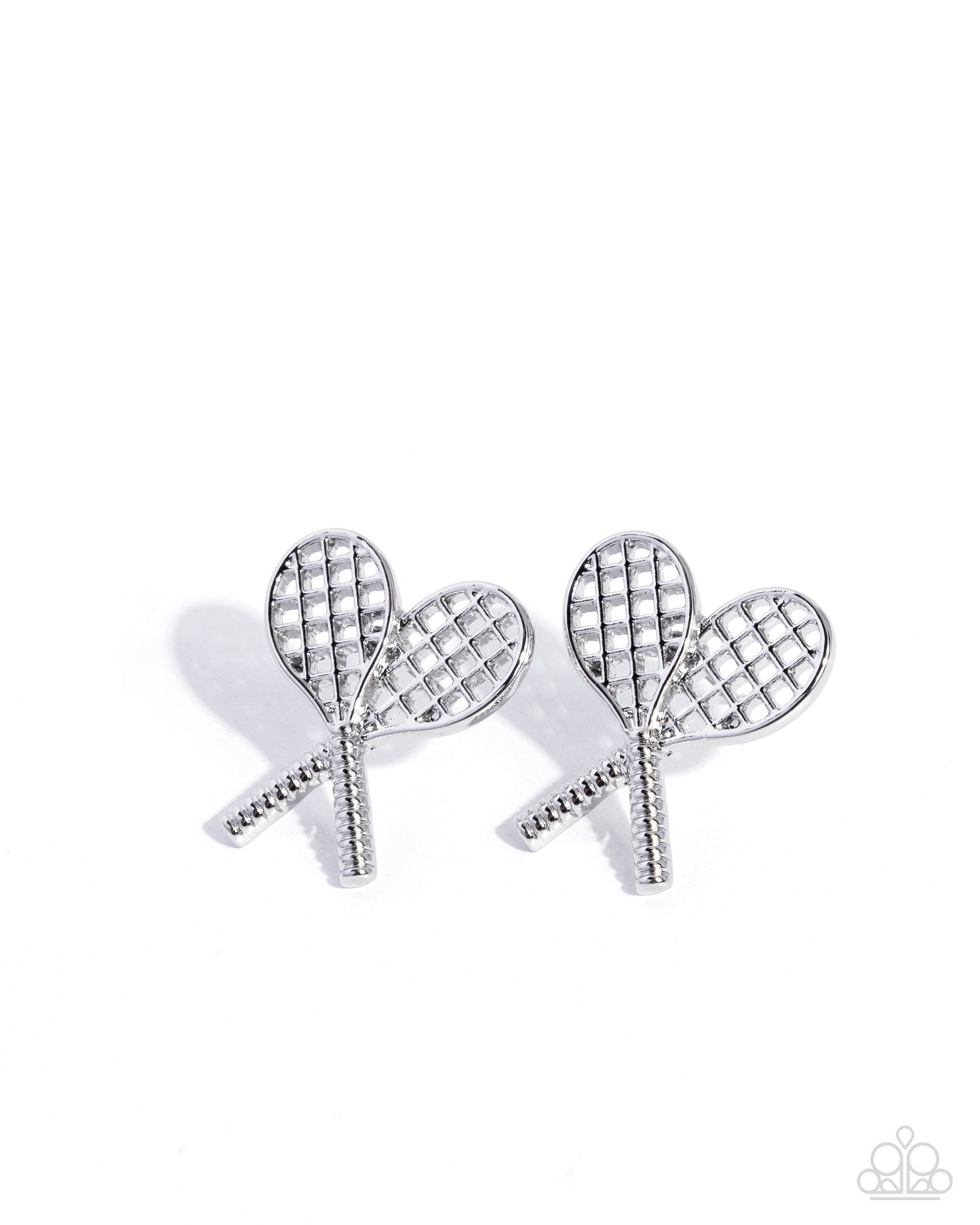 Tennis Team - Silver Tennis Racket Paparazzi Earrings