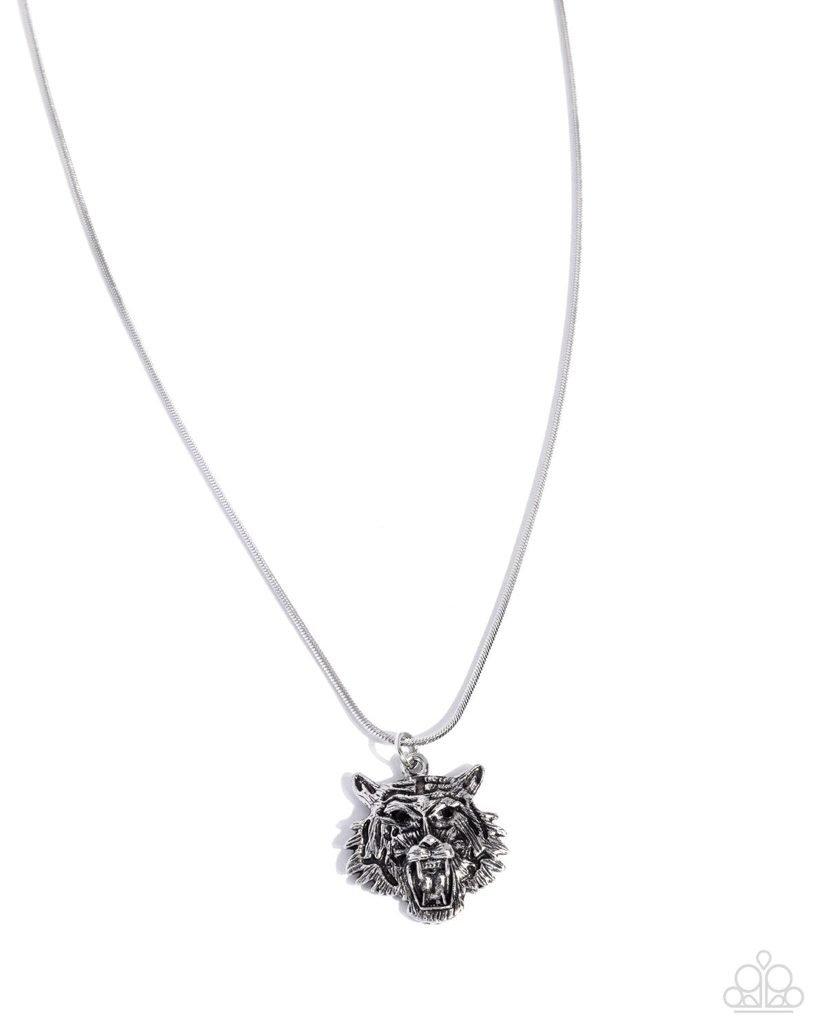 Timeless Tiger - Silver Tiger Pendant Paparazzi Men's Necklace