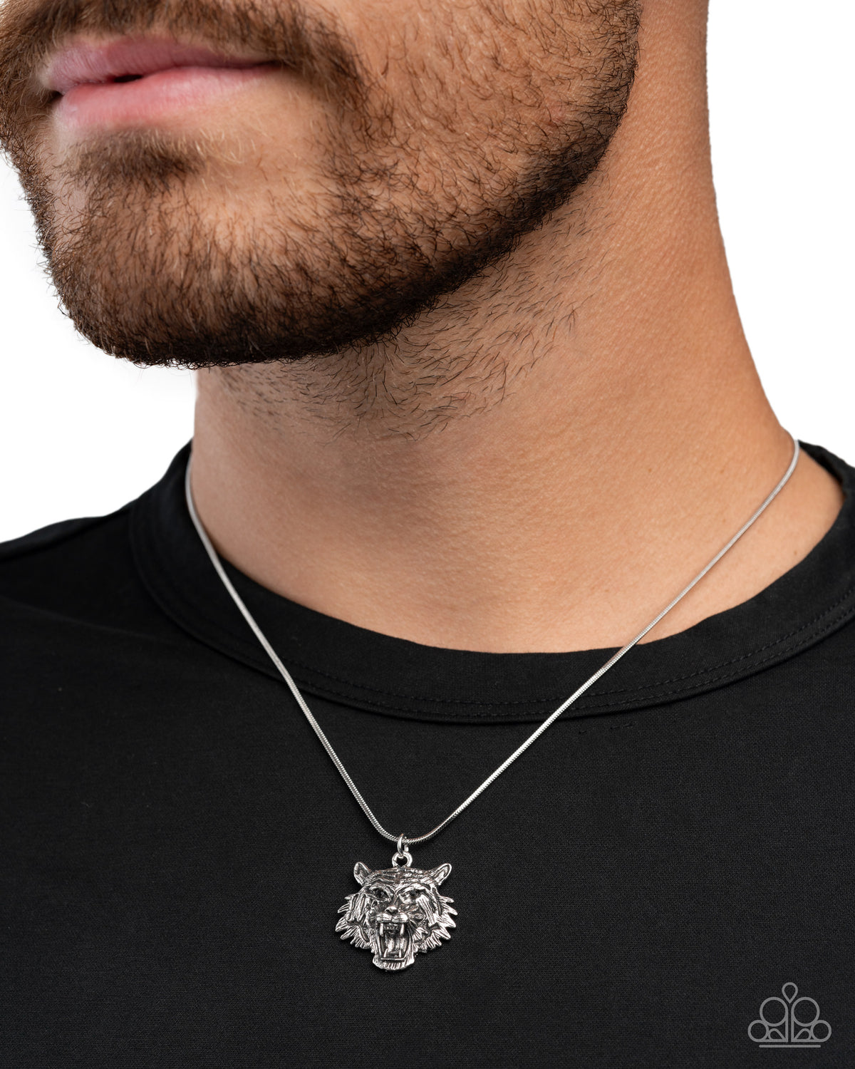Timeless Tiger - Silver Tiger Pendant Paparazzi Men's Necklace