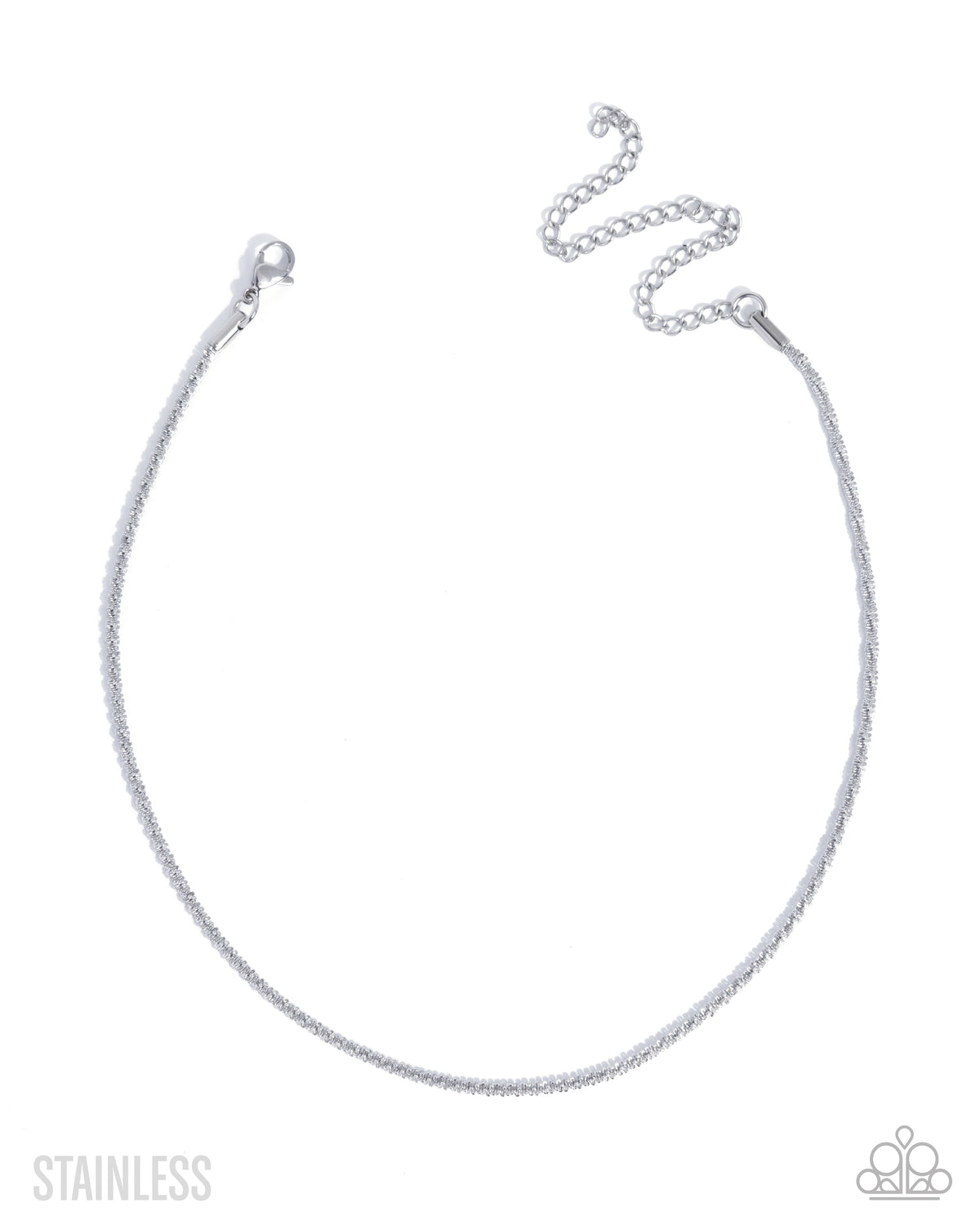 Authoritative Academy - Silver Stainless Steel Paparazzi Choker Necklace & matching earrings