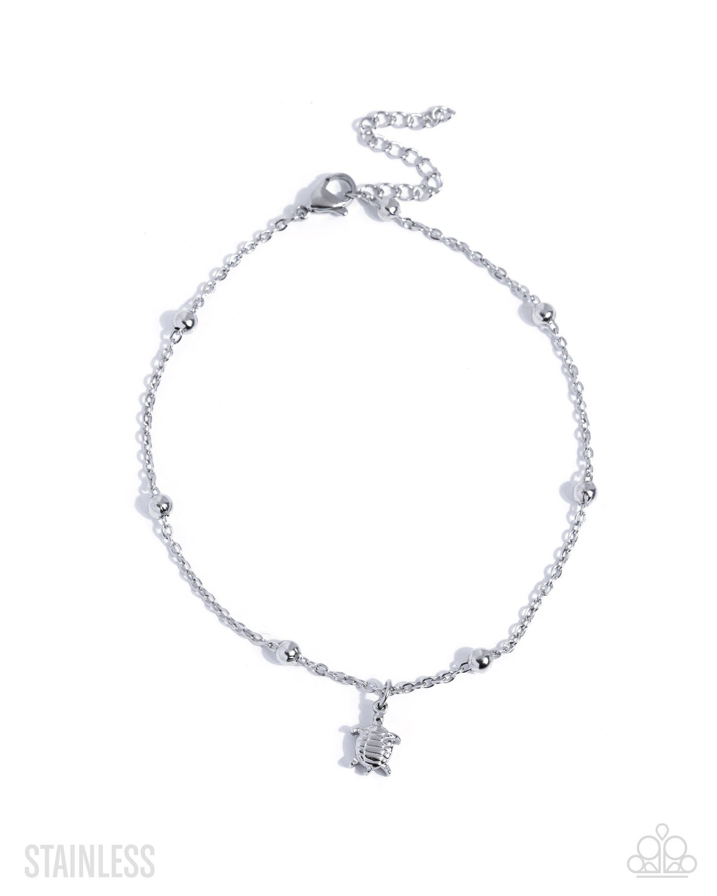 Turtle Timbre - Silver Stainless Steel Turtle Charm Paparazzi Anklet