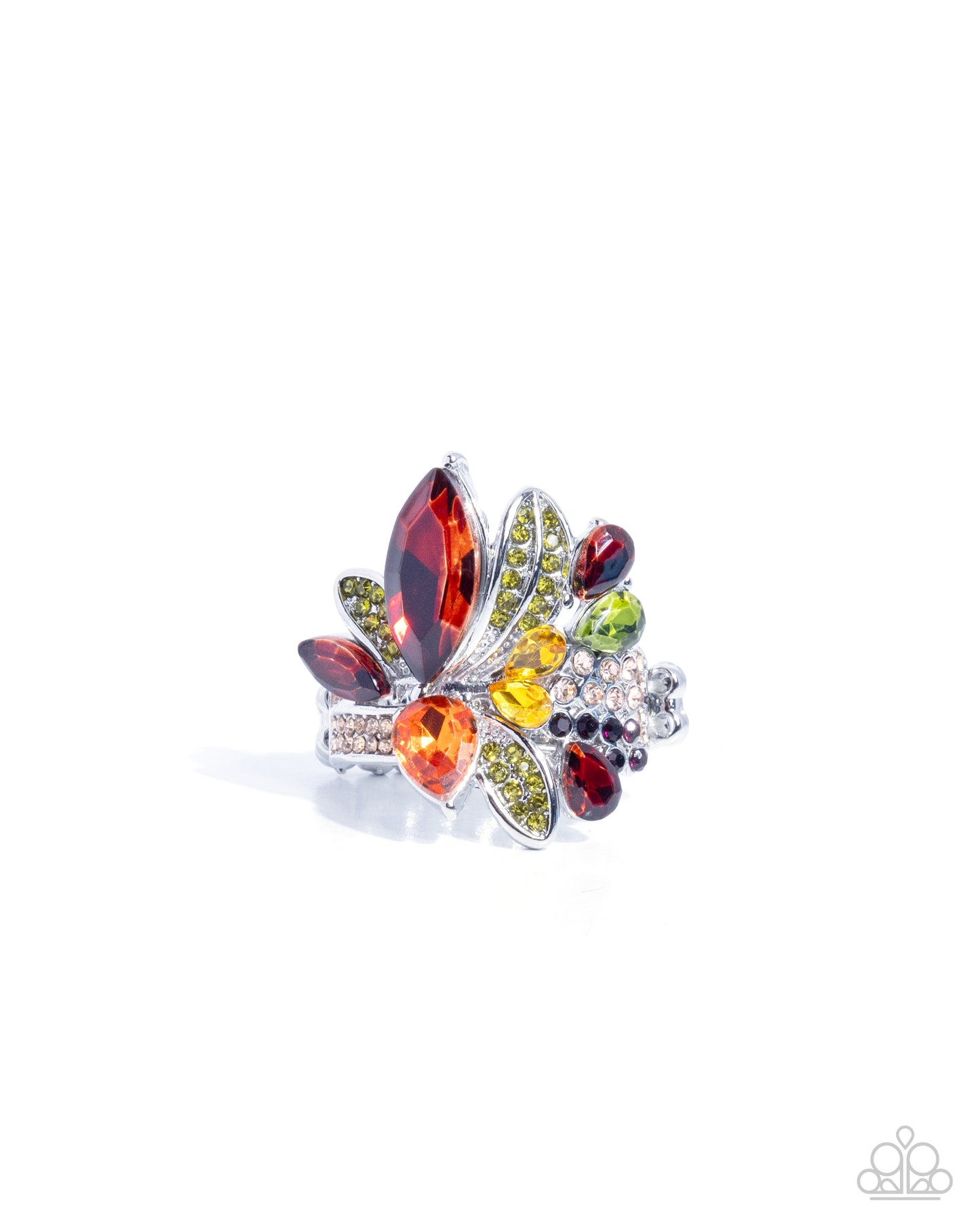 Captivating Cluster - Brown & Multicolored Rhinestone Paparazzi Ring