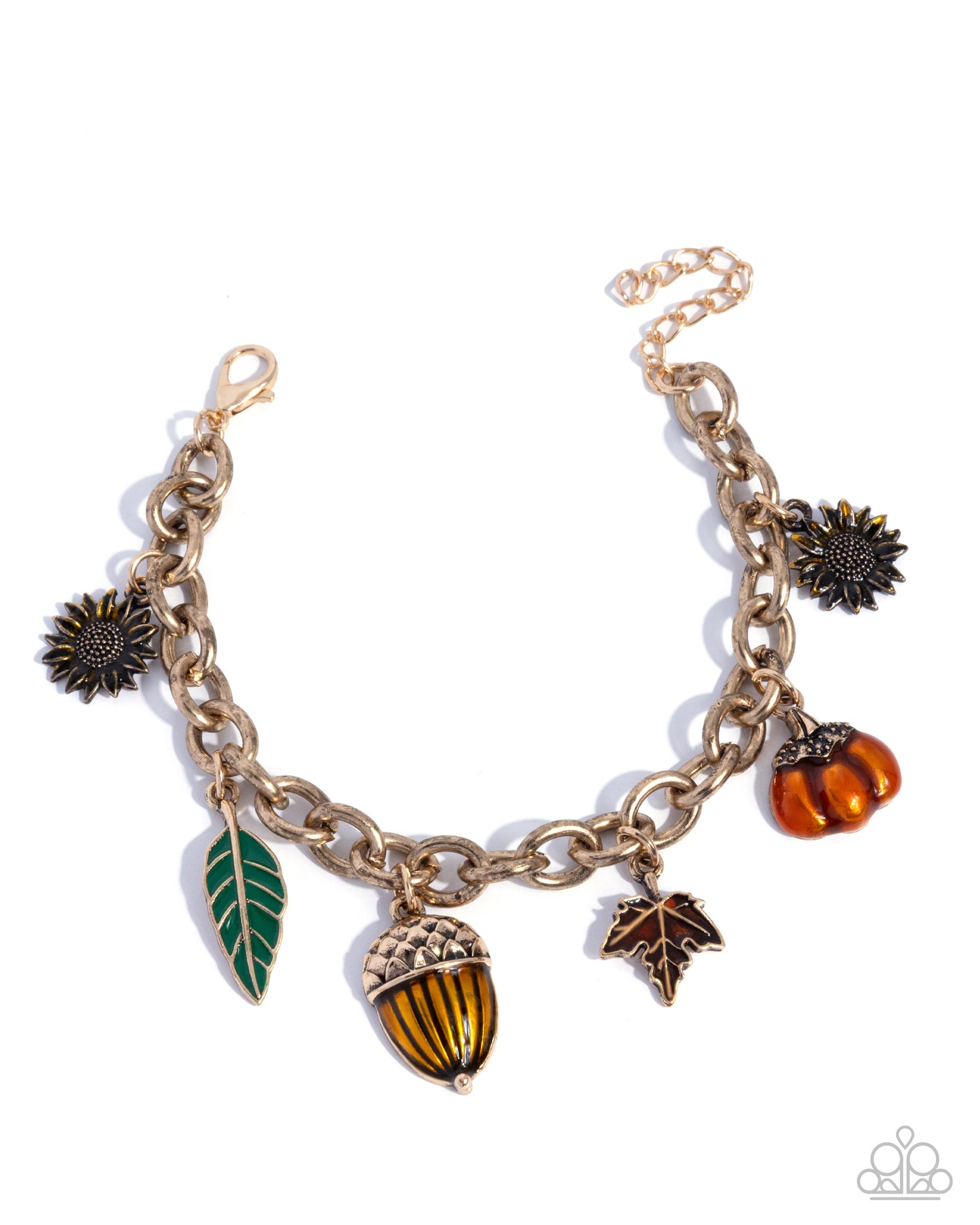Autumnal Advance - Multicolored Thanksgiving-Inspired Charms Paparazzi Charm Bracelet