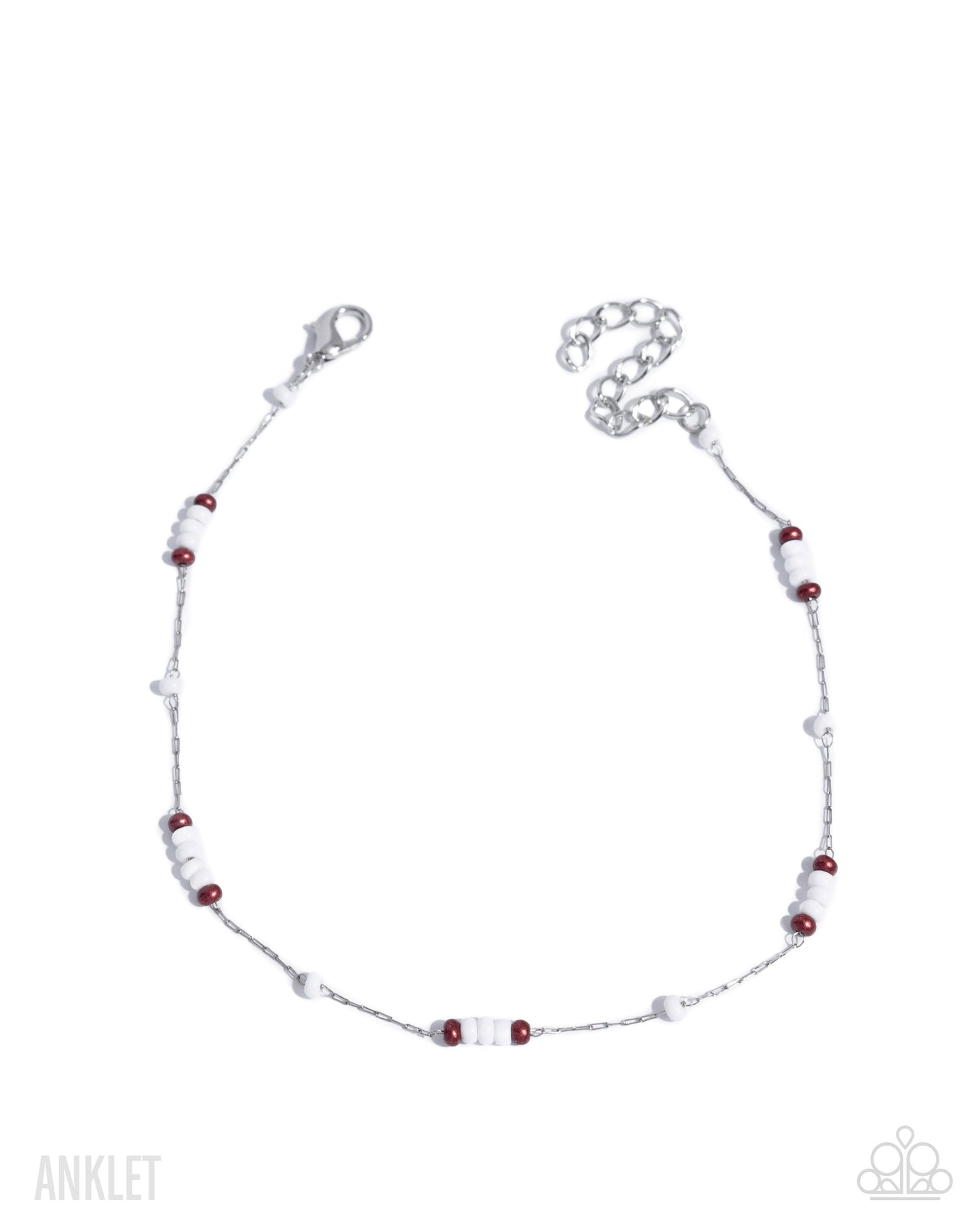 Delightfully Delicate - White & Copper Seed Beads/Silver Chain Paparazzi Anklet