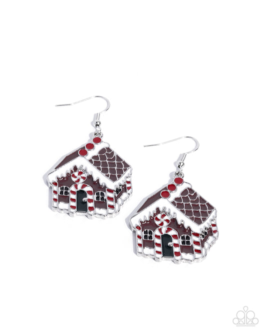 Gingerbread Competition - Multicolored Gingerbread House Paparazzi Earrings