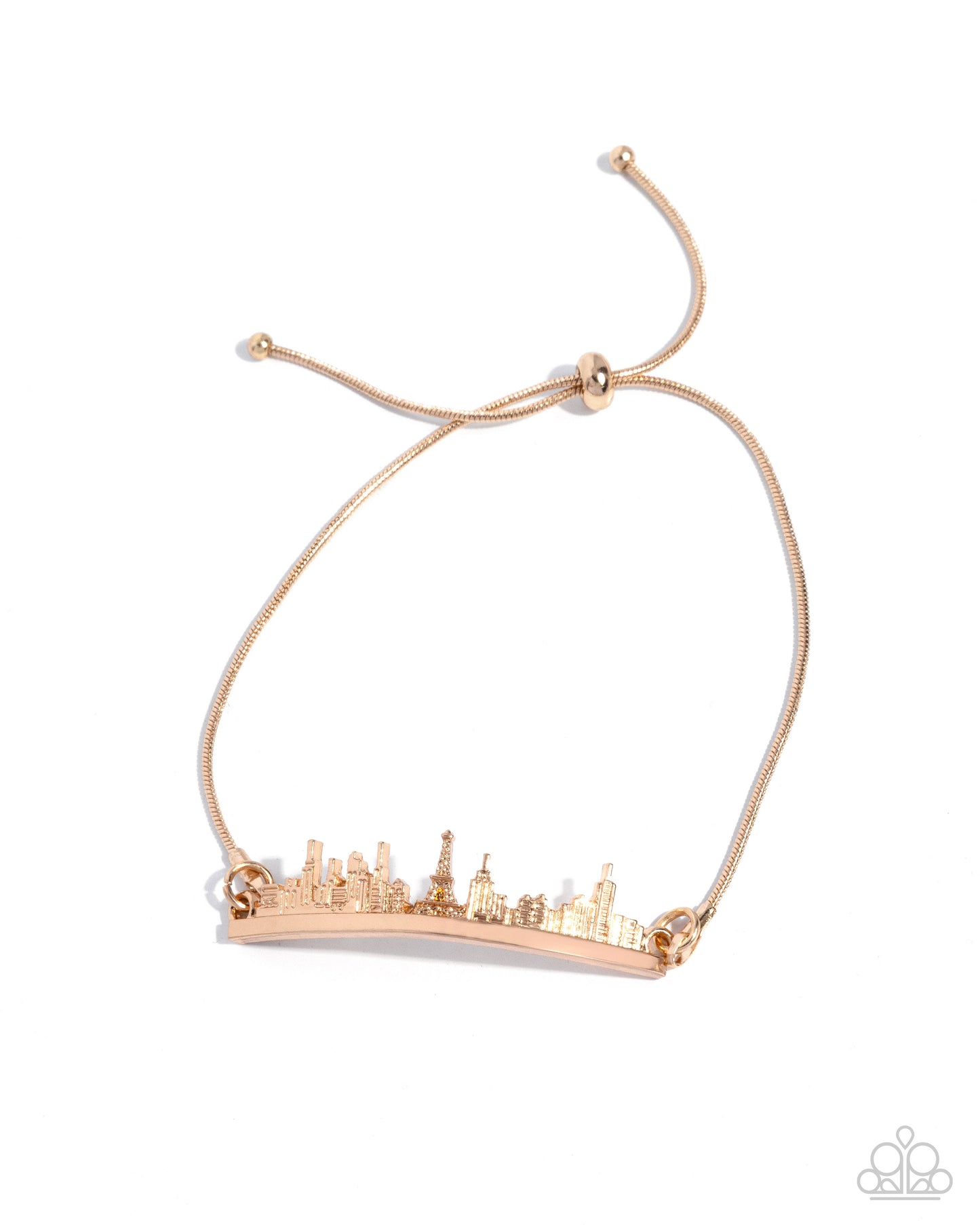 Belle Backdrop - Gold French Cityscape Paparazzi Urban Bracelet