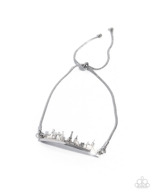 Belle Backdrop - Silver French Cityscape Paparazzi Urban Bracelet