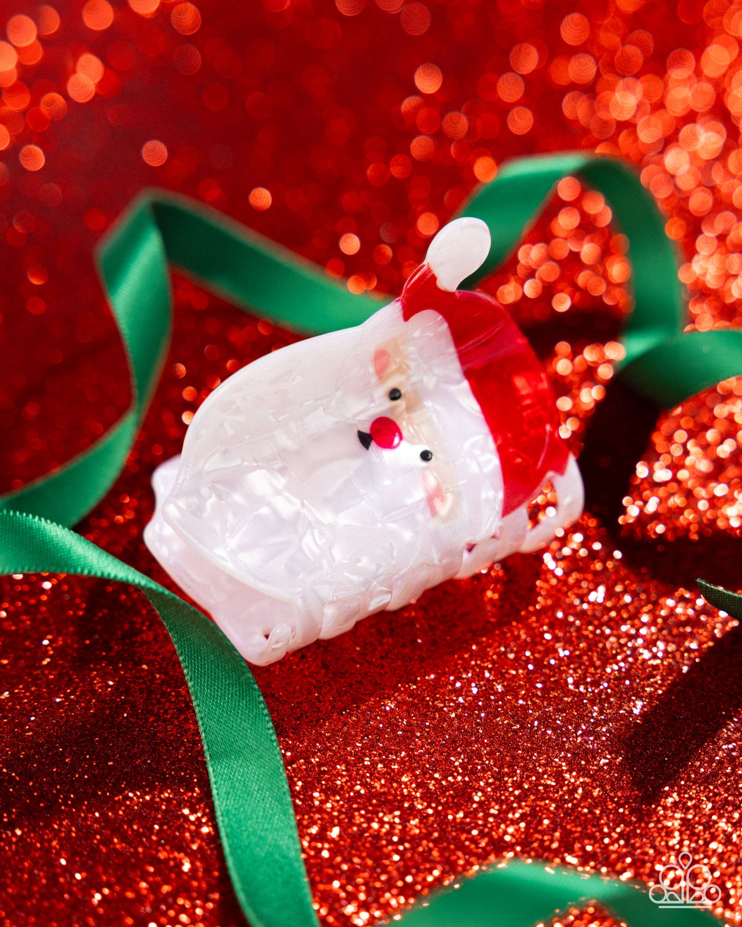 Santa Claus is Coming to Town - Multicolored Acrylic Santa Paparazzi Hair Clip